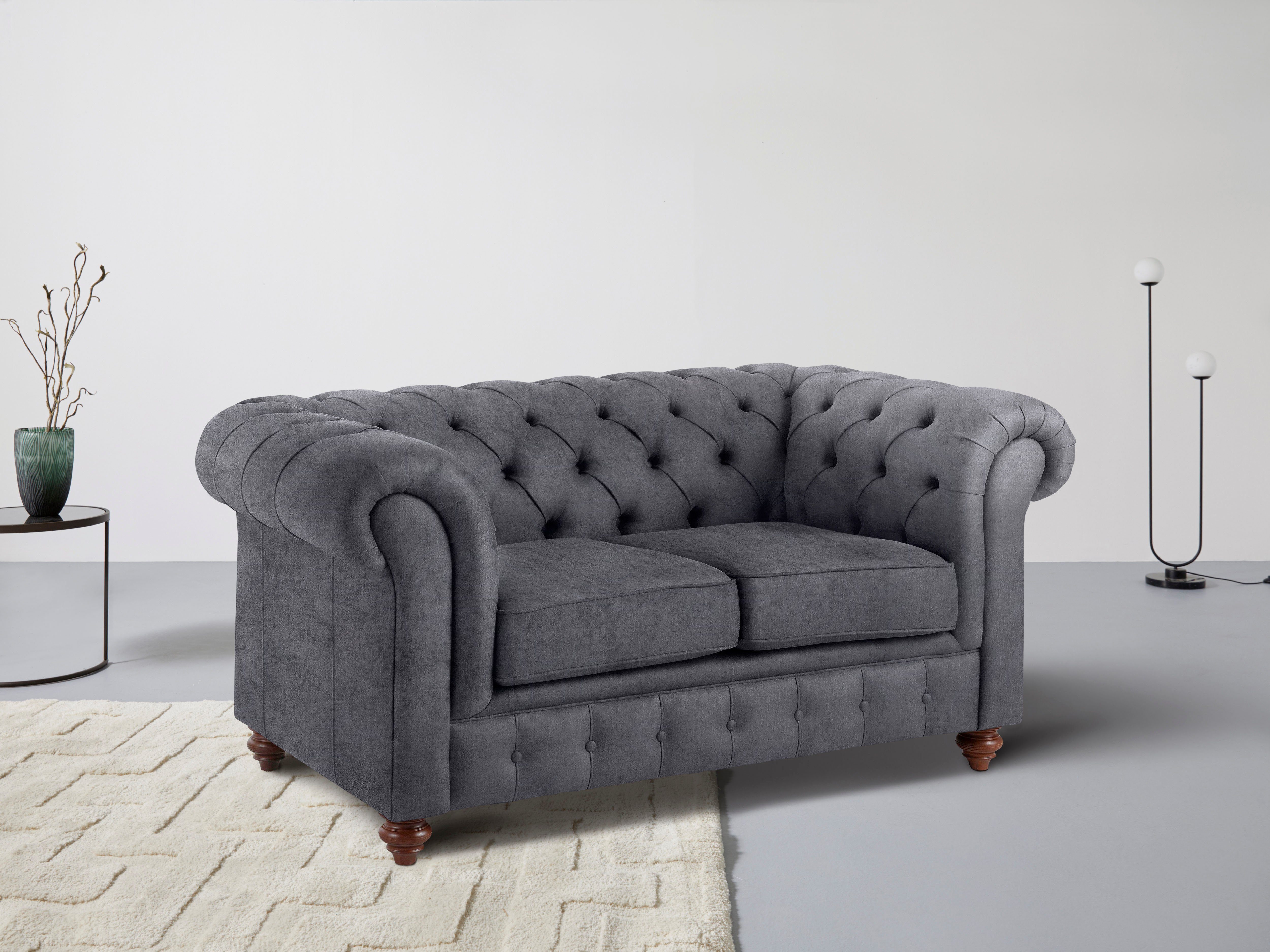Home affaire Chesterfield-Sofa Chesterfield 2-Sitzer B/T/H: günstig online kaufen