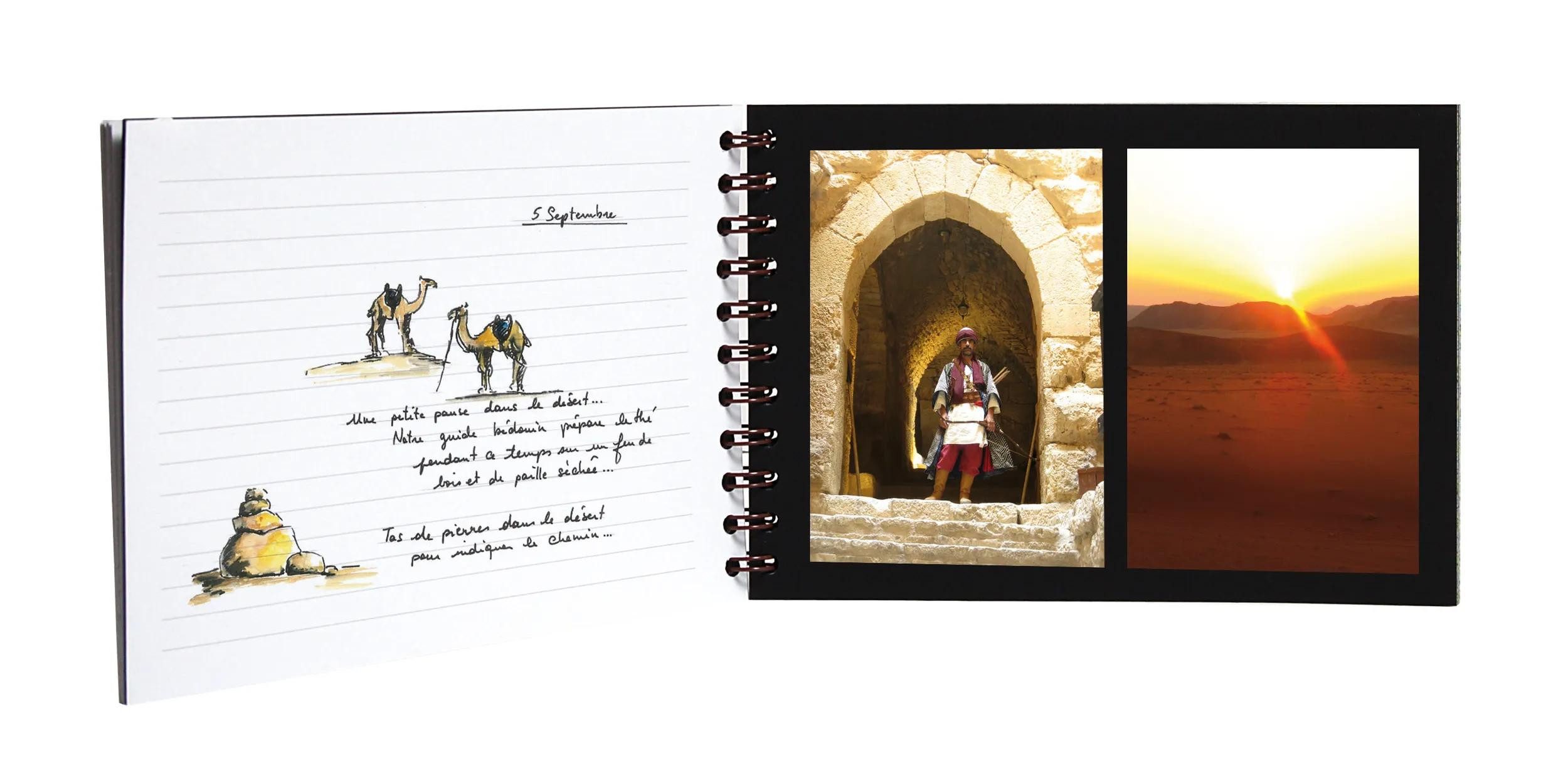 Thumbnail - CLAIREFONTAINE Notizbuch 5x Reisealbum Age Bag A4 quer liniert / blanko 40 Bl Tabak 78106C, Linicolor, Age Bag und Europ...