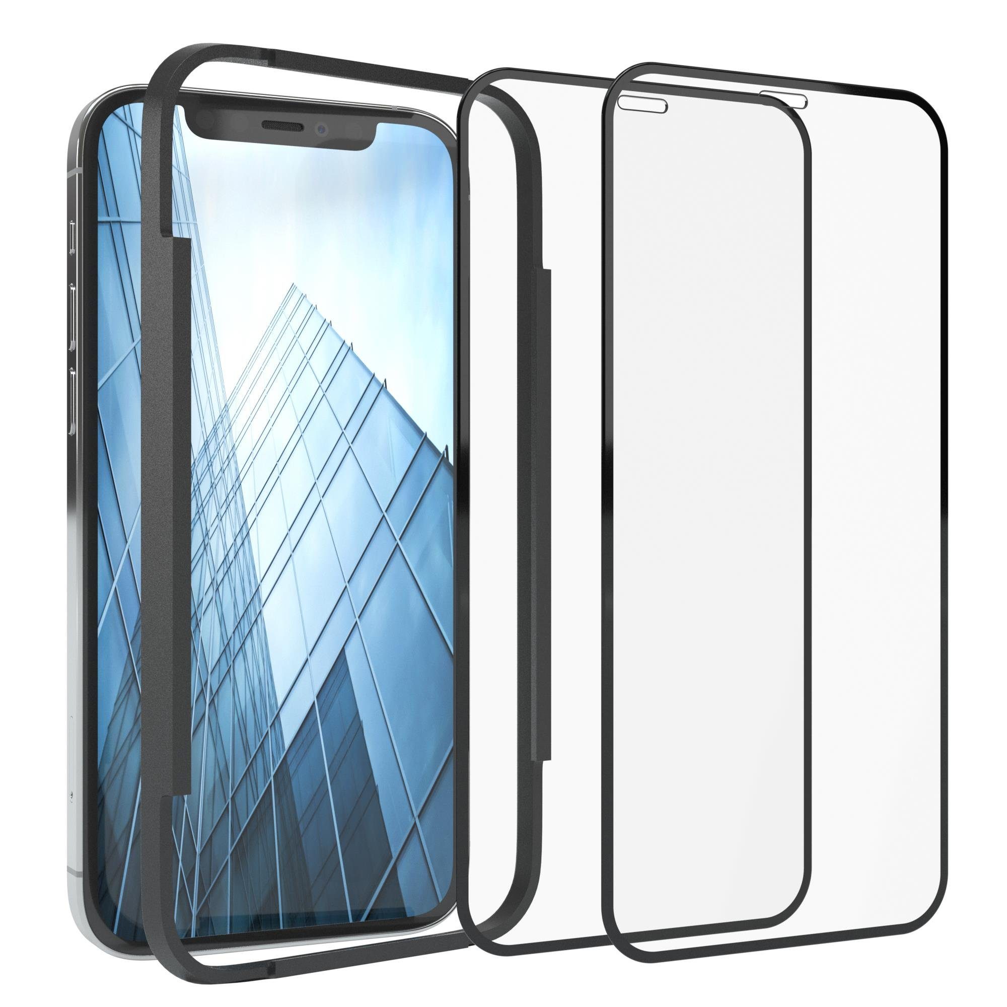 EAZY CASE Displayschutzfolie 2x Schutzglas für Apple iPhone 12 / iPhone 12 Pro, Bildschirmschutz Display Glasfolie 6,1 Zoll Panzerglas Glas 9H Folie