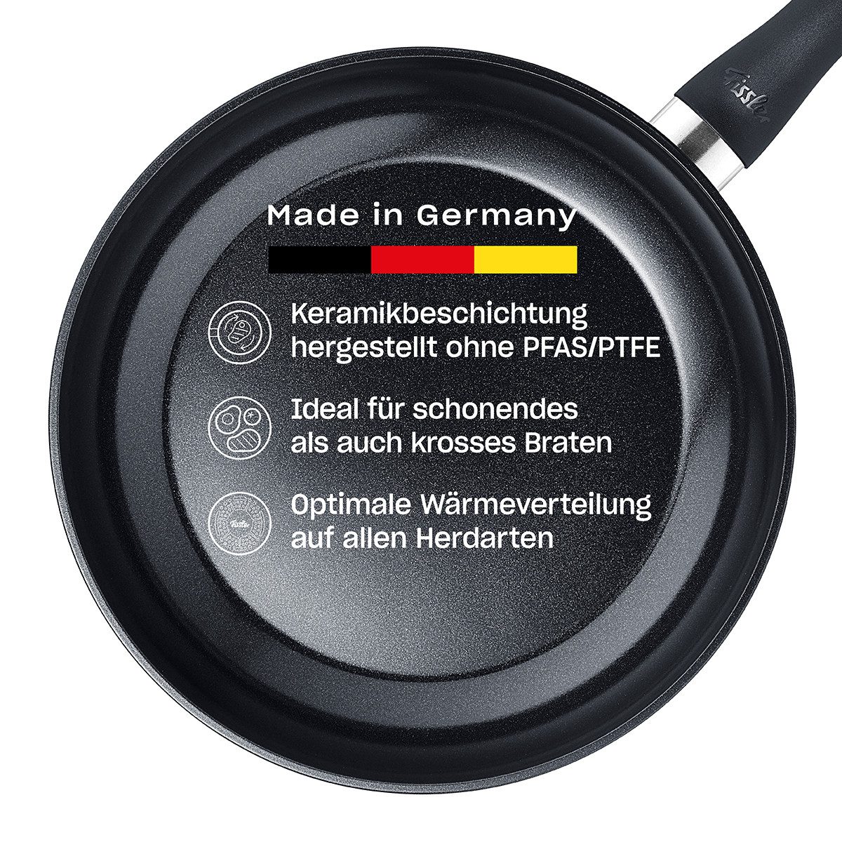Fissler Bratpfanne Pfanne Essential, Aluminium (1-tlg), Made in Germany, HERGESTELLT OHNE PFAS/PTFE, KERAMIK-BESCHICHTET