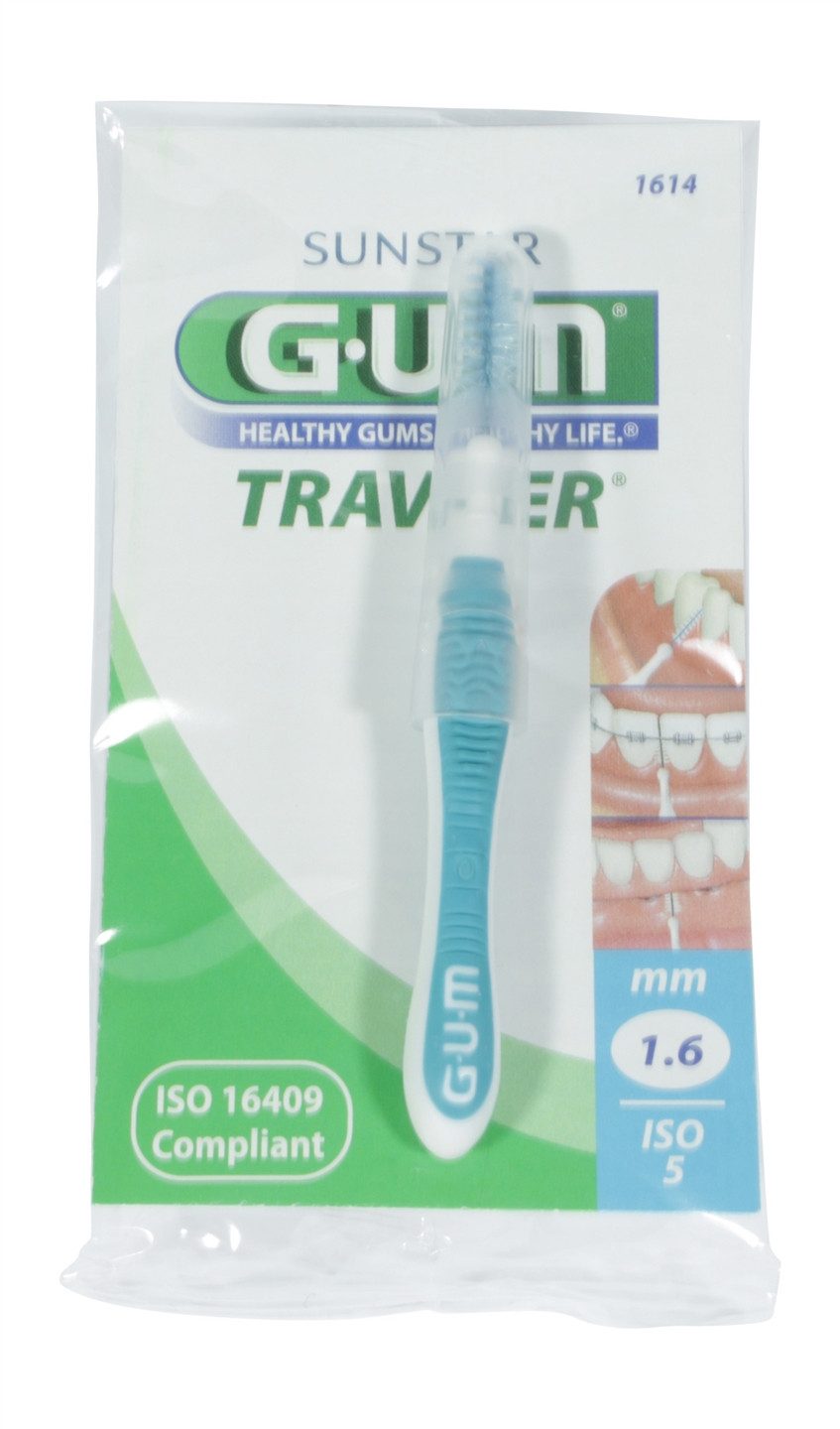 GUM Interdentalbürsten 12 Stück GUM TRAV-LER Interdentalbürsten - türkis 1,6mm