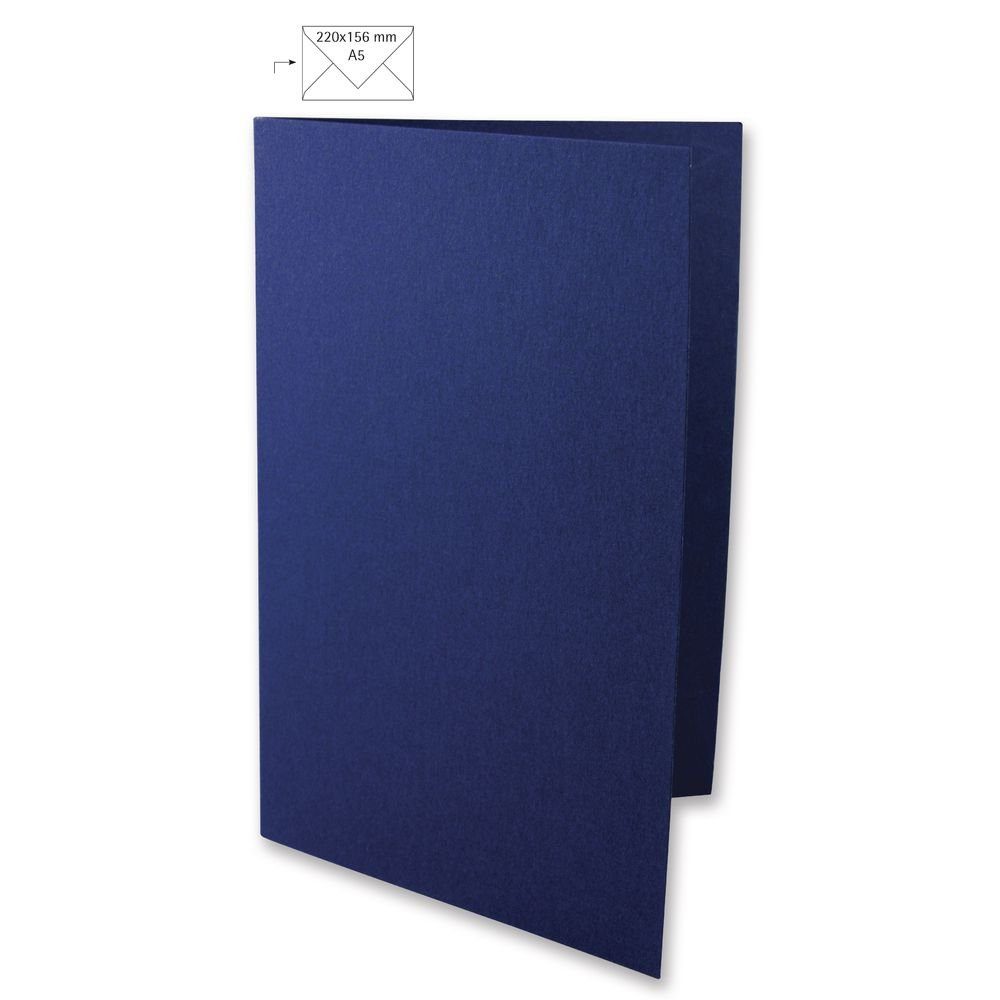 Rayher Bastelkartonpapier Karte A5 HD uni nachtblau 220g/qm 5x | Papier
