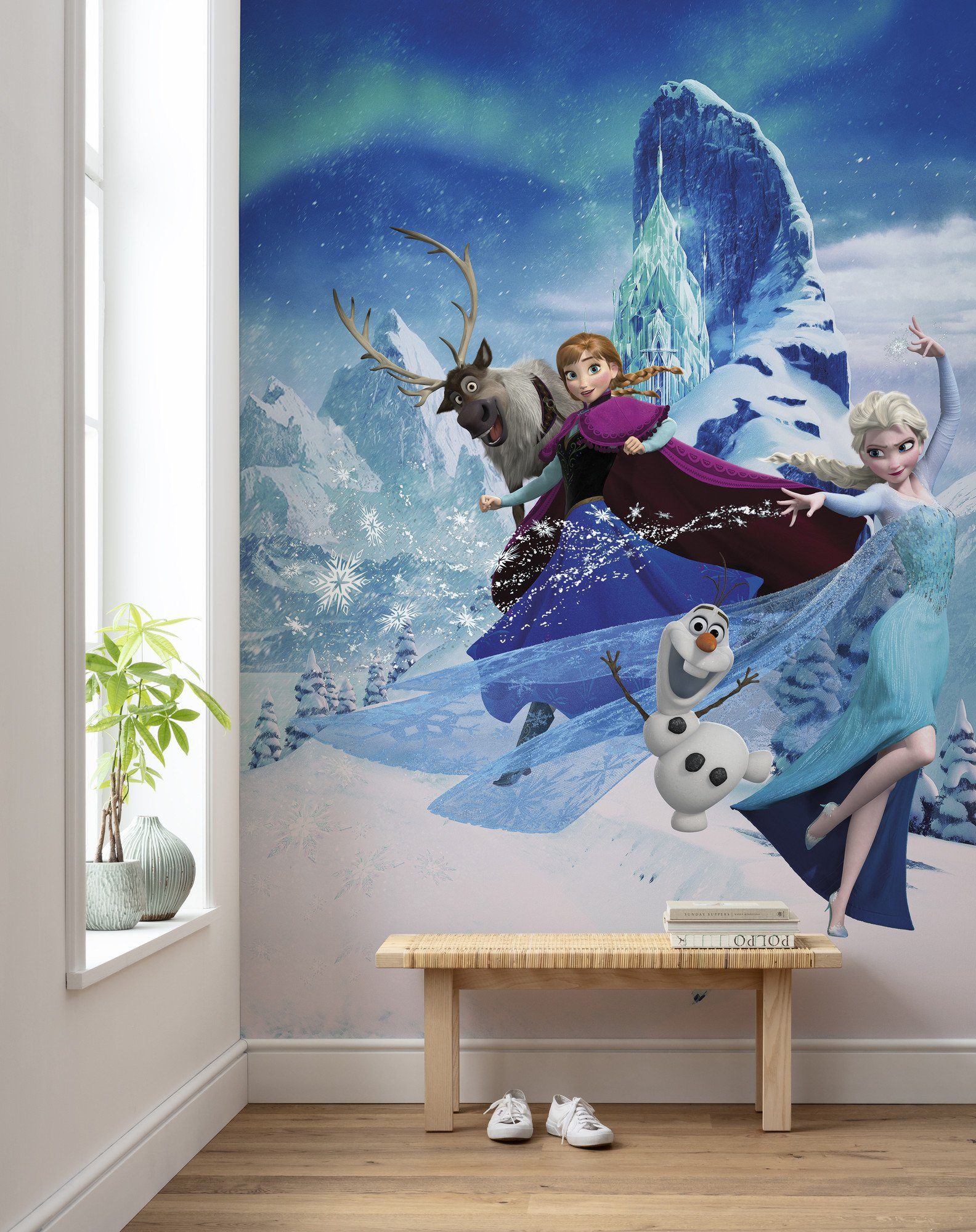 Komar Fototapete Digitaldruck Vlies - Frozen Elsas Magic - Größe 200 x 280 cm, glatt, bedruckt, (Packung, 1 St., Vlies Fototapete), Kinderzimmer