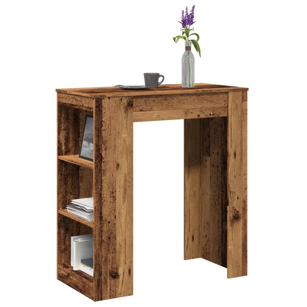 vidaXL Esstisch Bartisch mit Regal Altholz-Optik 95x47x103,5 cm Holzwerkstoff (1-St)