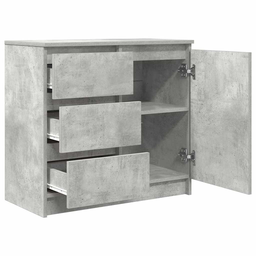 vidaXL Sideboard Sideboard mit Schublade Betongrau 71x35x65 cm Holzwerkstoff (1 St) – Bild 5 von 5