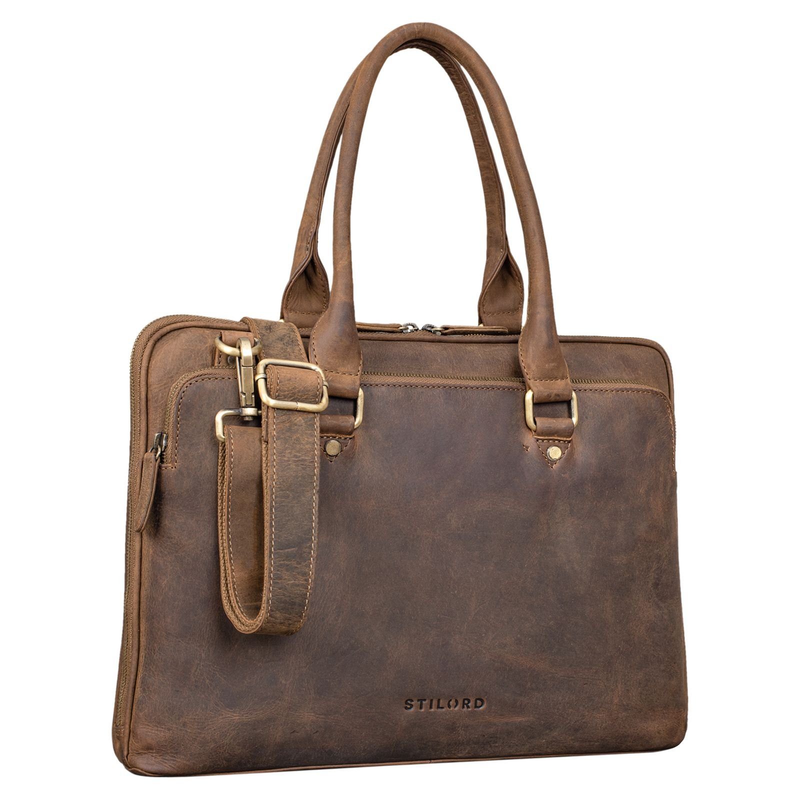 STILORD Laptoptasche "Joanna" Laptoptasche Damen Elegant Leder