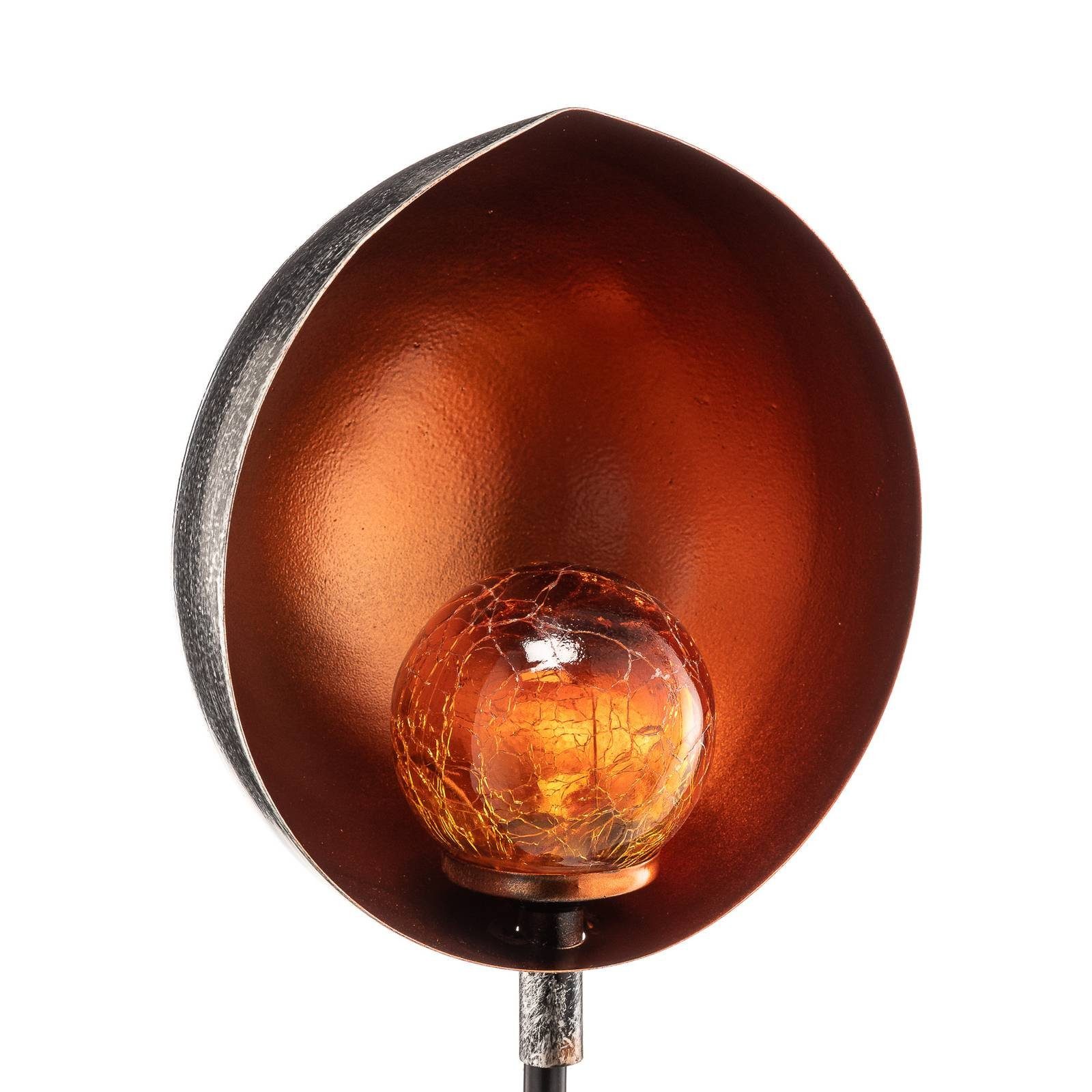 Lindby Dekolicht Gerwin, LED-Leuchtmittel Eisen, verbaut, fest Kunststoff, 1 silber gebürstet, Kupfergold, Glas, warmweiß, Modern