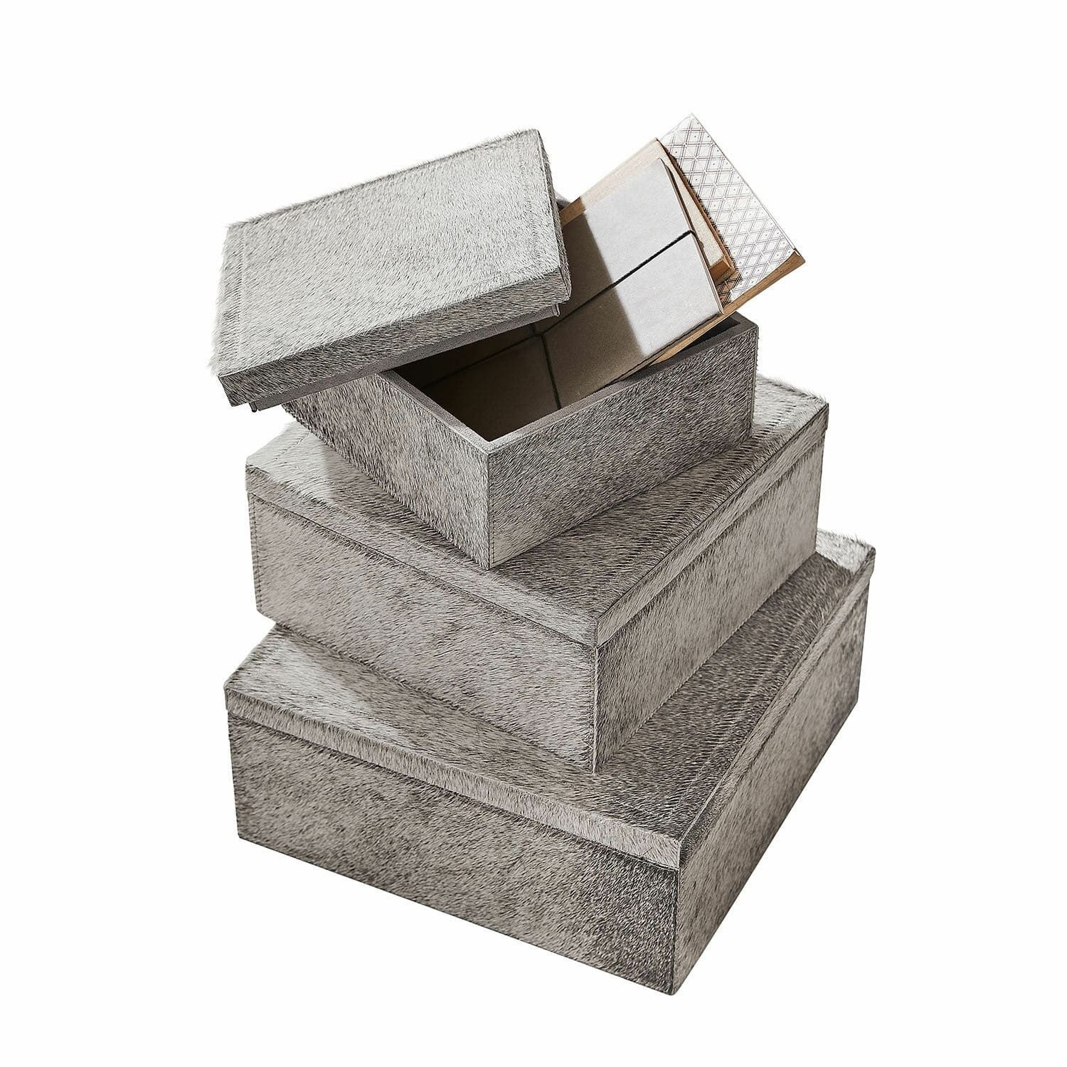 Dekokorb Box 3er Set Kélisandre grau