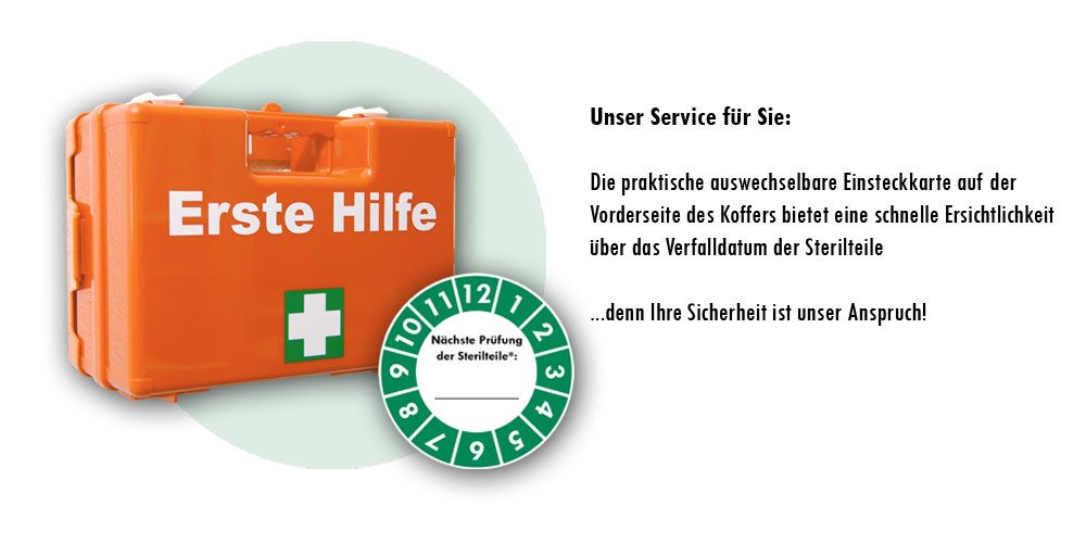 WM-Teamsport Erste-Hilfe-Koffer Verbandskasten NEUE DIN 13157 für BETRIEBE +DIN 13164 KFZ +Verbandbuch, (Haltbarkeit der Sterilteile ca. 5 Jahre), Schneller Versand incl. Rechnung mit ausgew. MWSt.