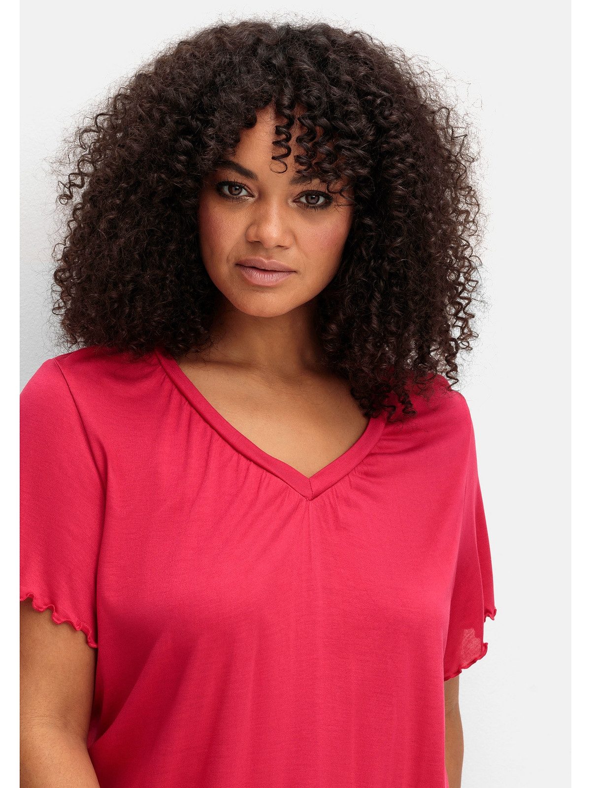 Sheego T-Shirt Große Größen mit Flügelärmeln