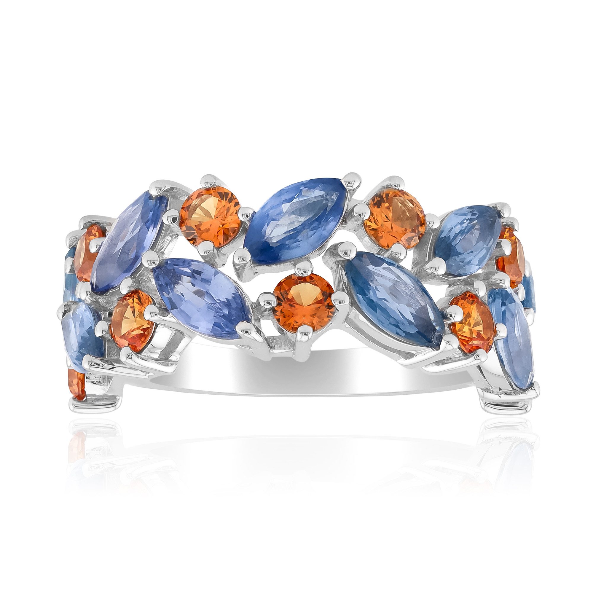Cavill Goldring Tuléar-Saphir-Ring aus 9-karätigem Weißgold (1-tlg)
