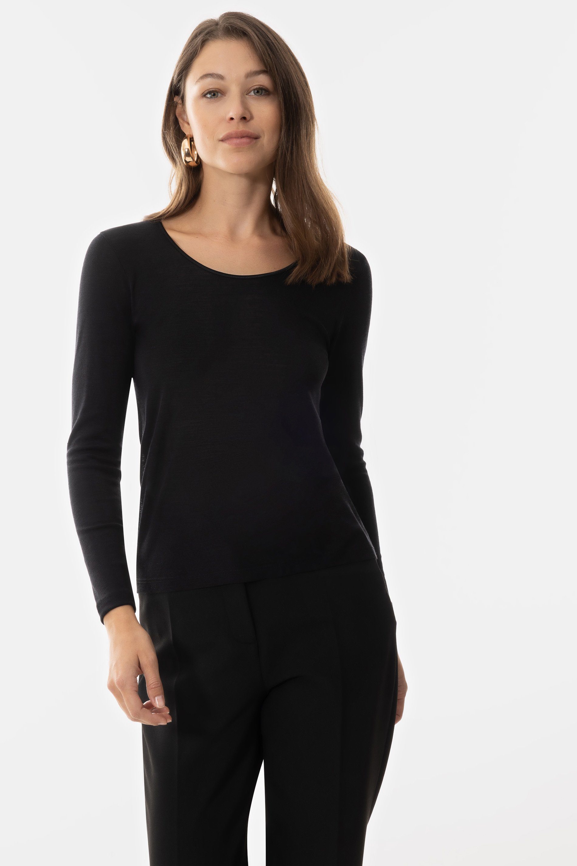 Trägertop Mey Damen Shirt langarm Serie Wool&Silk Uni