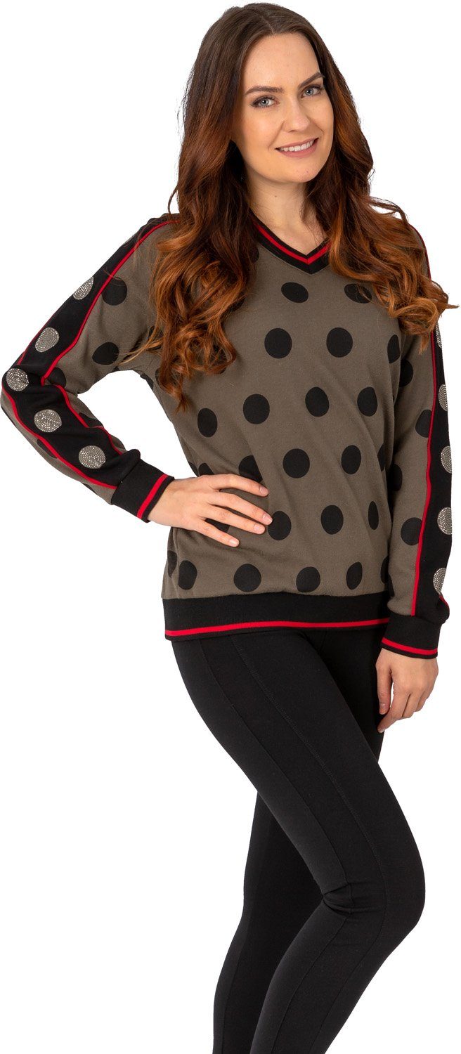 Gio Milano V-Ausschnitt-Pullover G25-1109 mit großen günstig online kaufen
