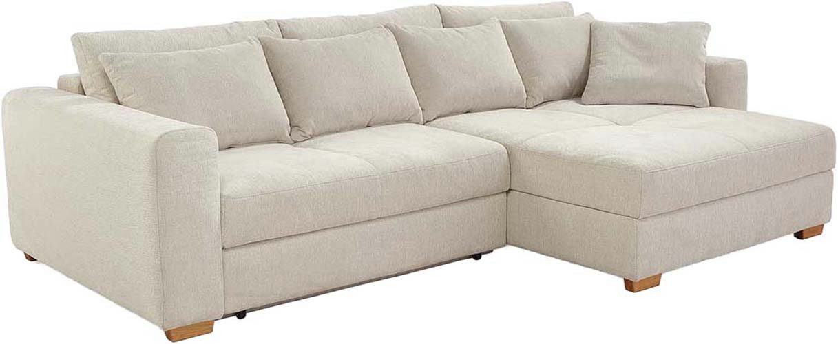 Jockenhöfer Gruppe Ecksofa Kampen L-Form, B: 288 cm, Liegefl. 153x245 cm, mit Schlaffunktion, Bettkasten & Zierkissen, Federkern