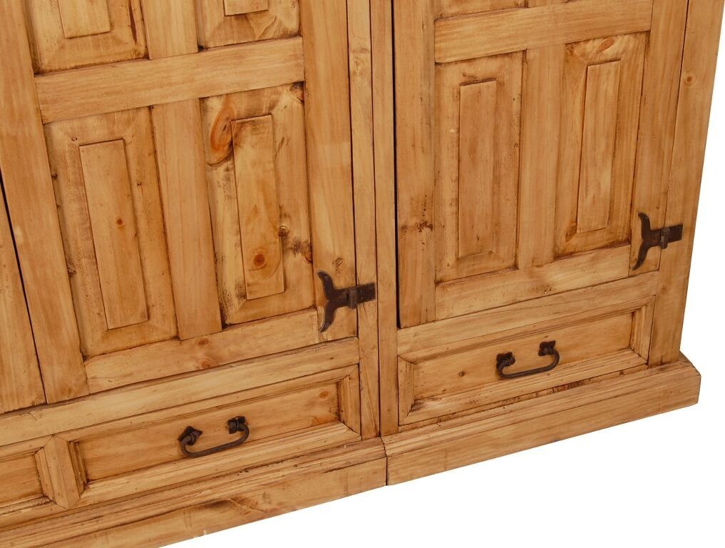 MiaMöbel Kleiderschrank Mexico aus massivem Pinienholz Honig