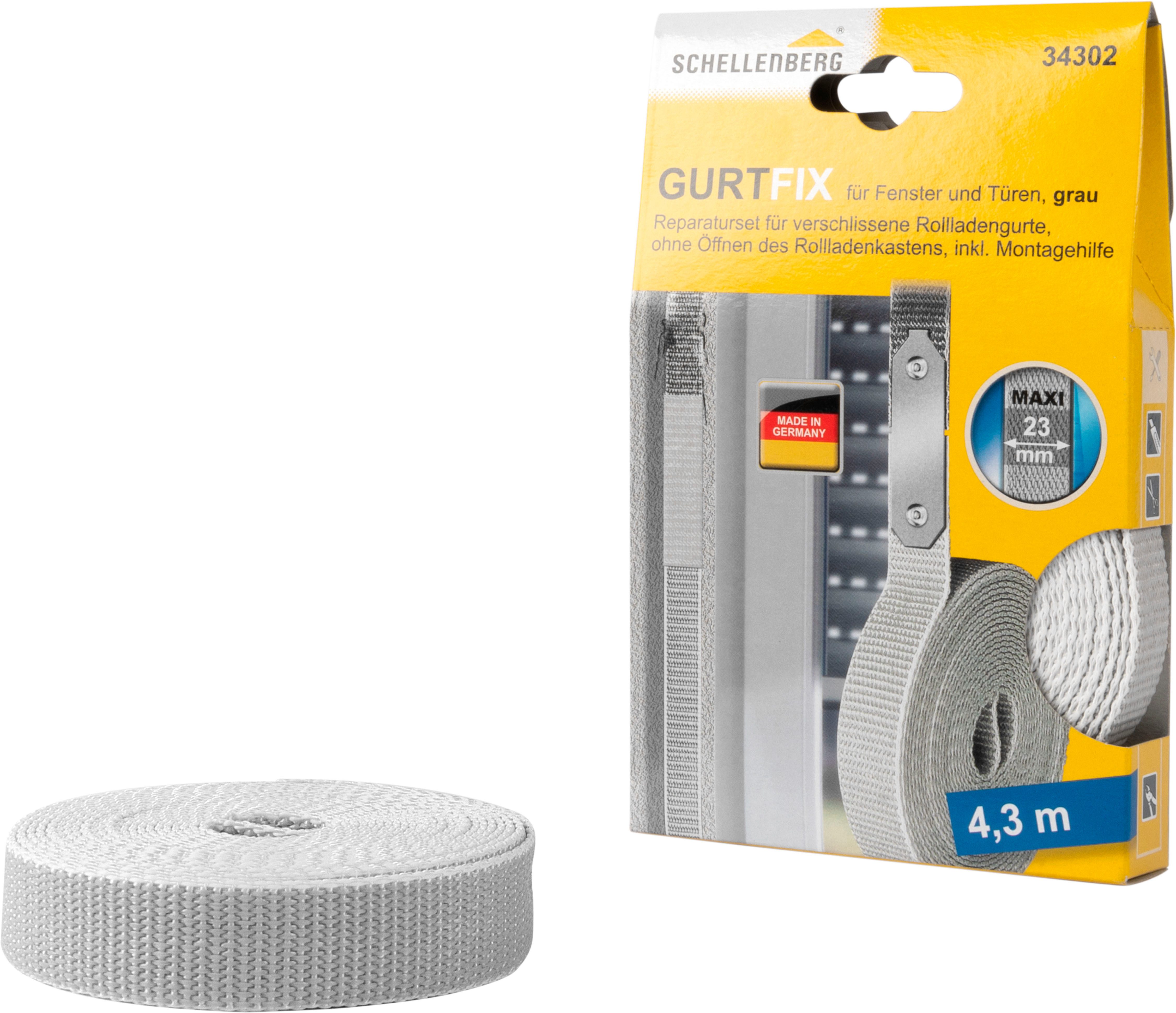 SCHELLENBERG Reparatur-Set Rollladen Gurtfix für das Rollladensystem Maxi, Set, 1-St., für alte Gurtbänder in unterschiedlichen Farben, 23 mm x 4,3 m
