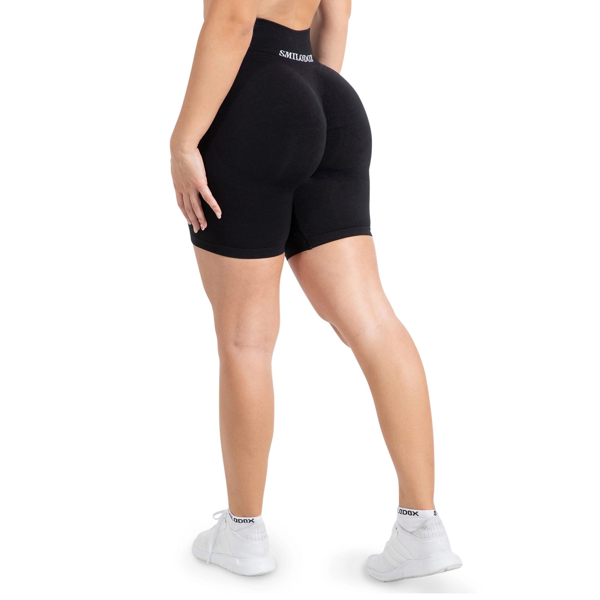 Smilodox Shorts Maria Solid, Radlerhose mit Scrunch Effekt für Sport, Alltag High Waist Booty Shorts Blickdicht Hotpants Sport Fitness Yogapants