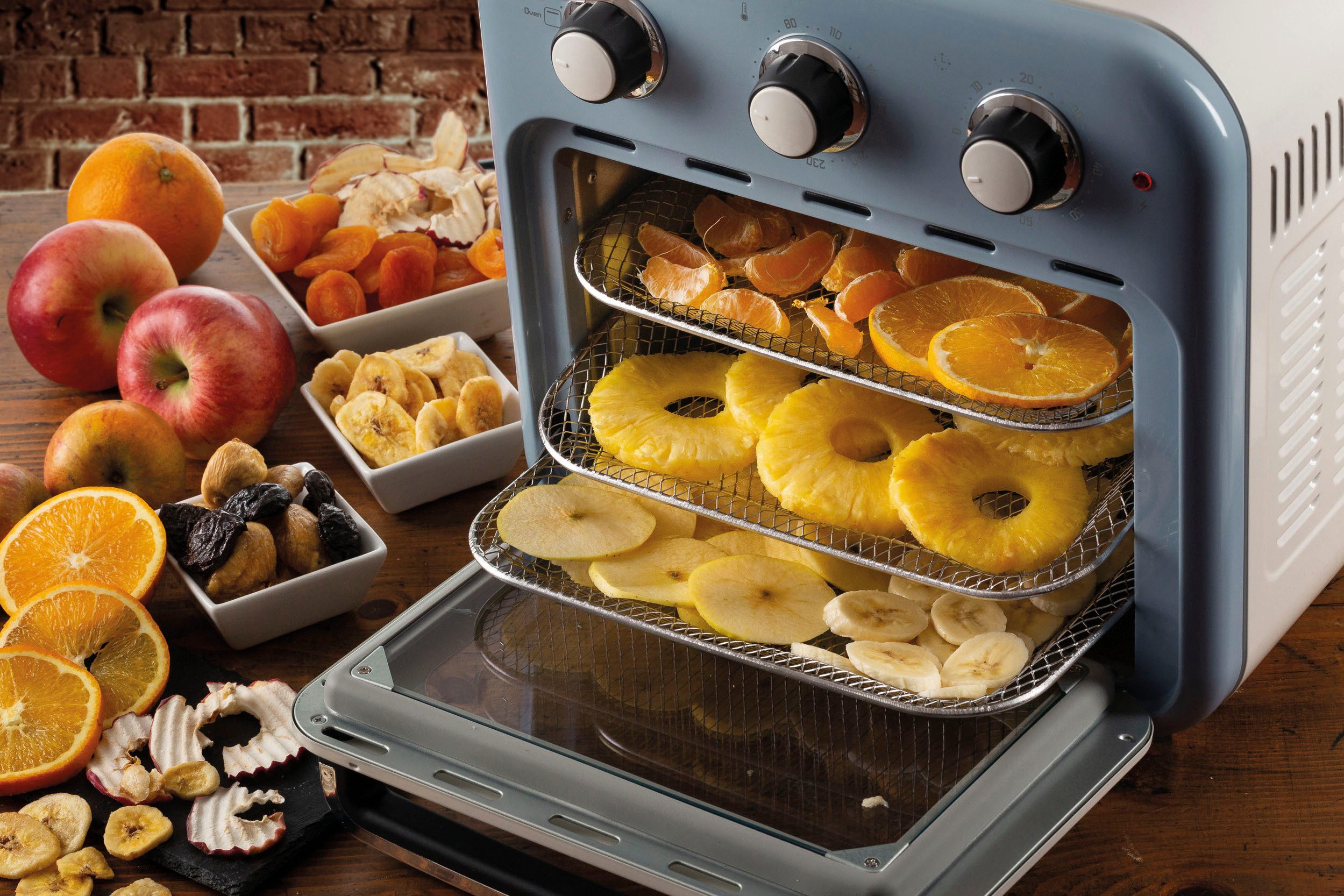 Ariete Heißluftfritteuse 4632BL, 1400 W, Vintage Backofen und Rotisserie in Einem, 16 L grün