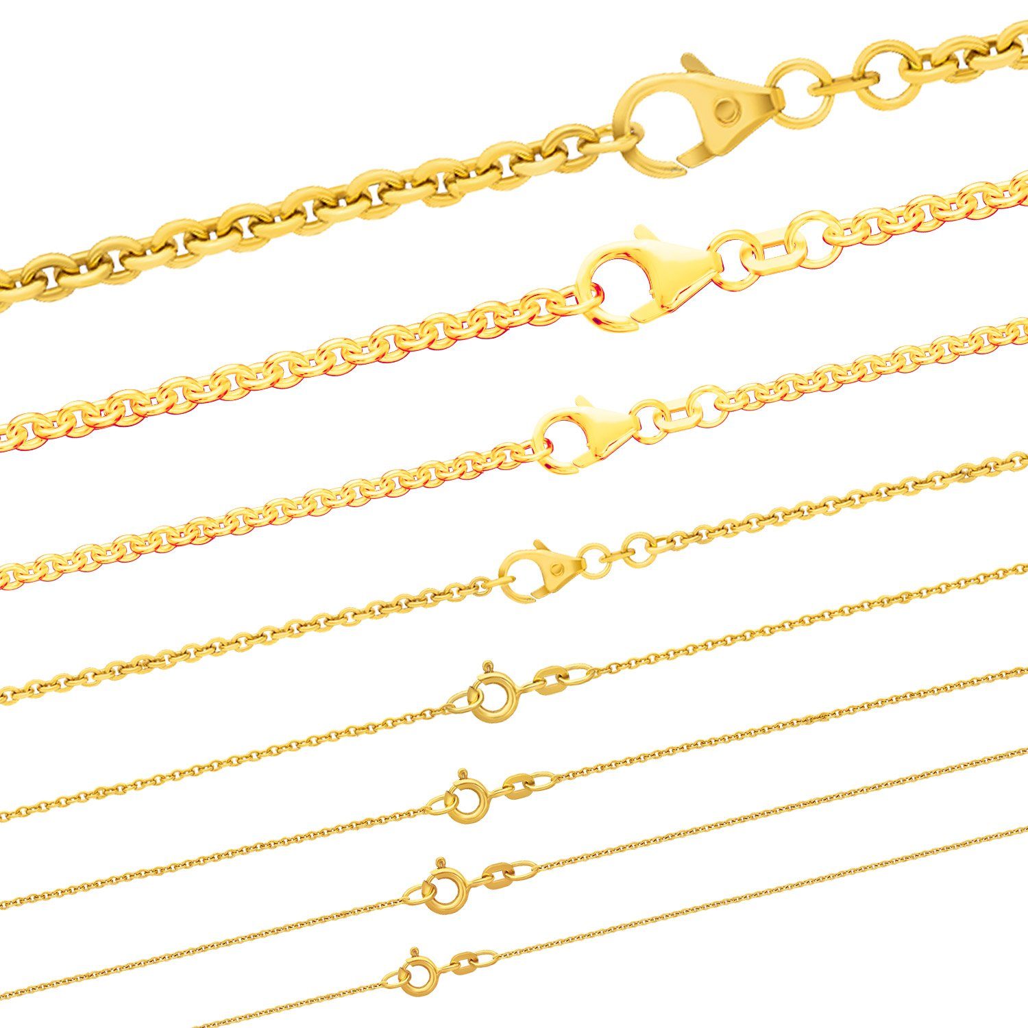 HOPLO Goldkette Goldkette Ankerkette Länge 36cm - Breite 0,8mm - 585-14 Kar günstig online kaufen