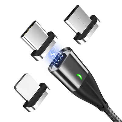Baker »AM61« magnetisches Ladekabel, Micro-USB, USB-C, Lightning, Standard-USB (100 cm), Synchronisieren, Aufladen