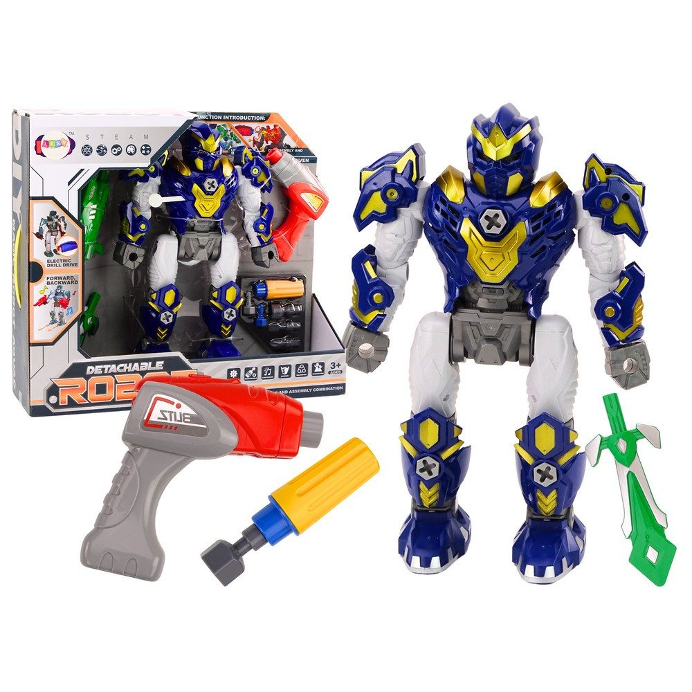 LEAN TOYS Roboter Schraubroboter Montagespielzeug Konstruktionsspielzeug (Spar-Set, 1-tlg), Licht- & Soundeffekte, Bohrschrauber, zerlegbar