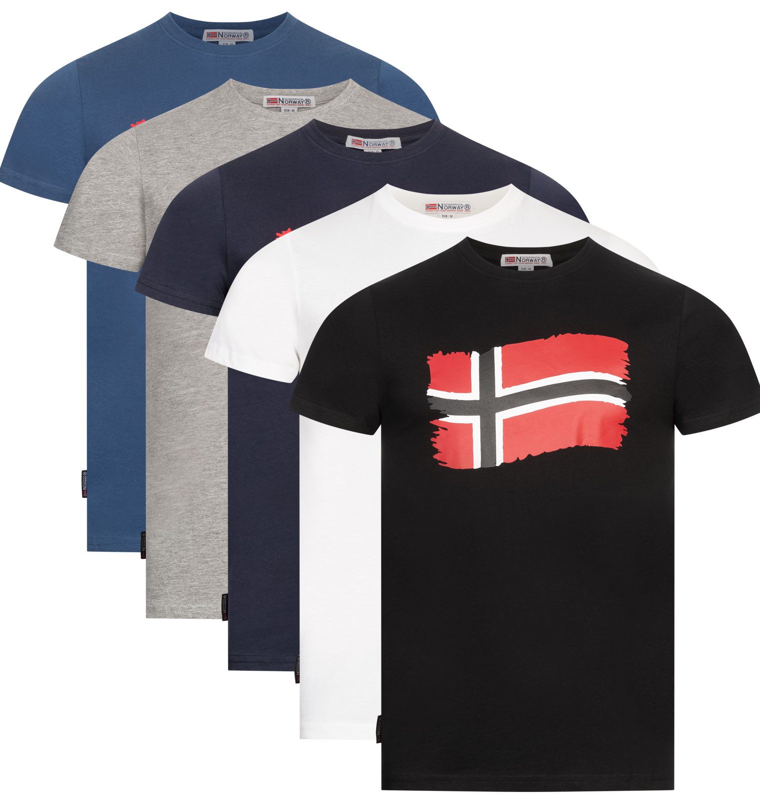 Geographical Norway Kurzarmshirt Geographical Norway T-Shirt Herren Shirt Hemd Sommer Baumwolle Print – Bild 5 von 5