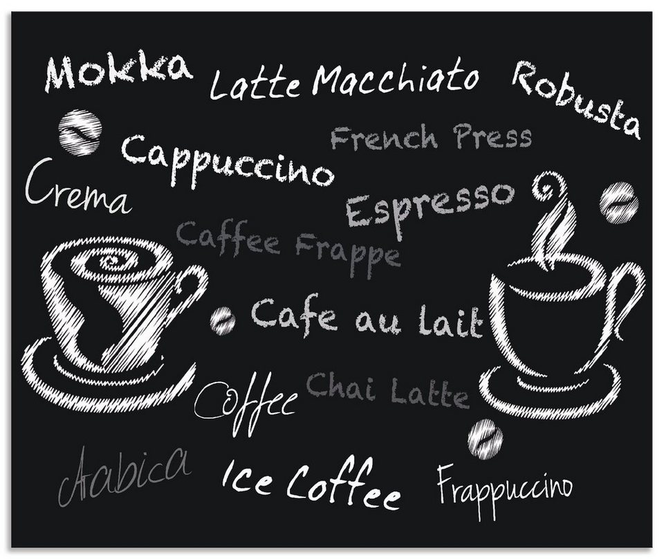 Artland Küchenrückwand »Kaffee. Designelemente auf einer Tafel«, (1-tlg