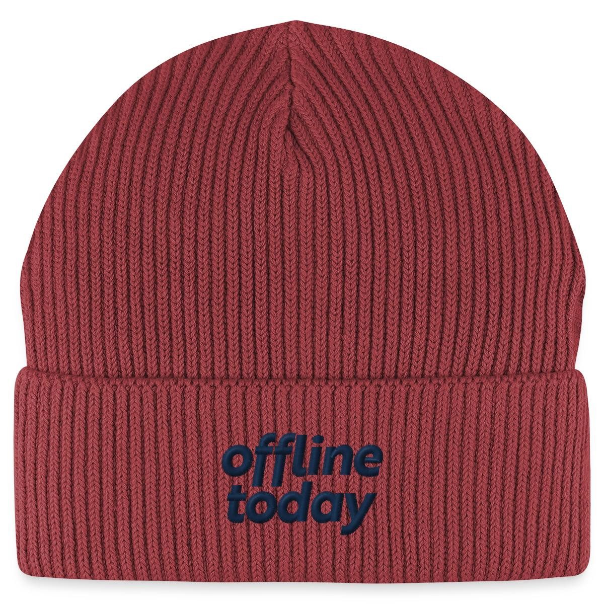 Beanie Stickmotiv Offline Today Heute Offline Fisherman Beanie Bio Mütze