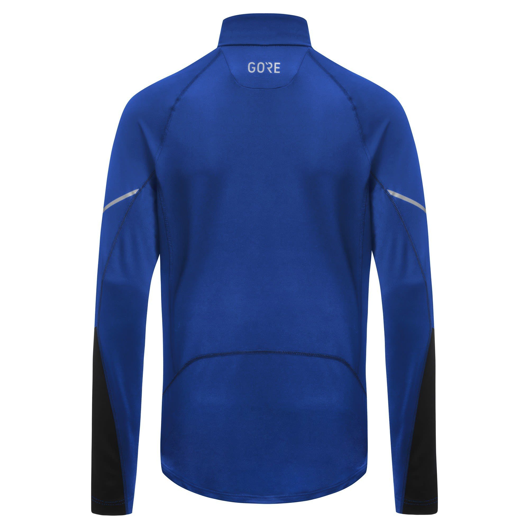 GORE® Wear Langarmshirt Gore Zip Shirt Black Long Herren M Blue Sleeve Ultramarine Mid 