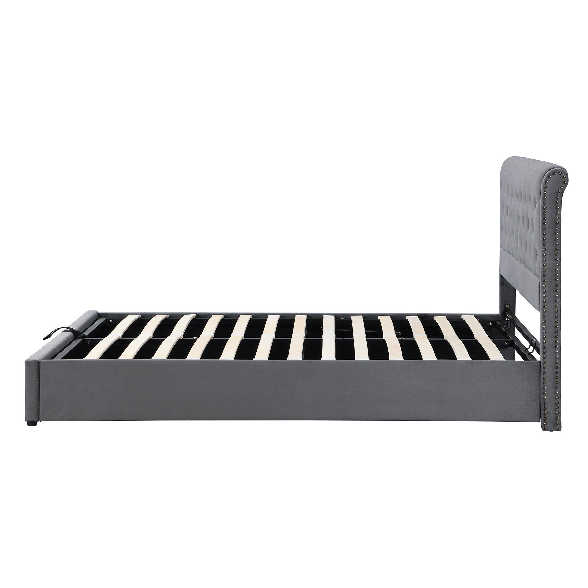 Boxspringbett (Doppelbett Polsterbett), Hydraulisches Funktionsbett 140x200cm mit Bettkasten