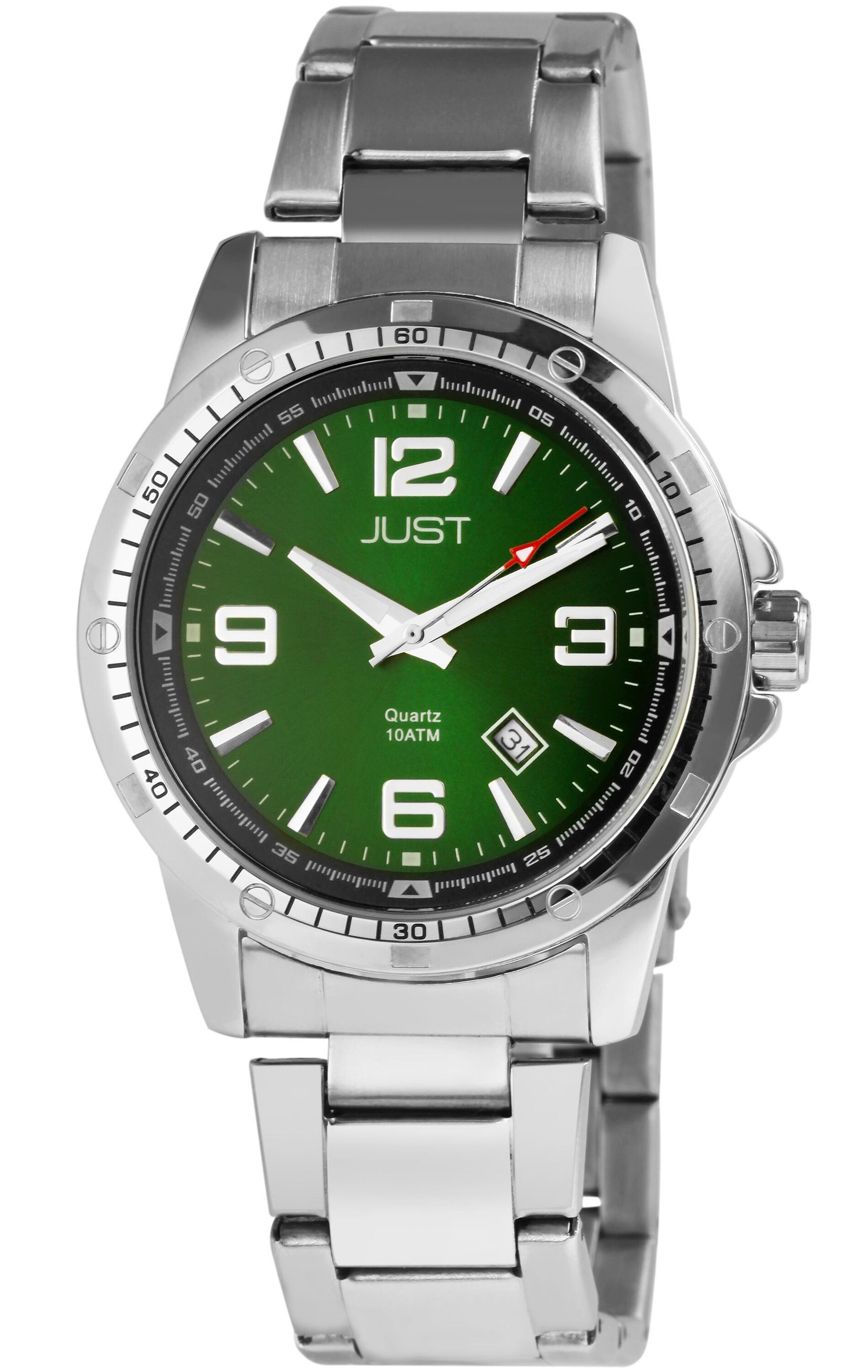 Quarzuhr Colby Just Herrenuhr mit Edelstahlarmband, Datumsanzeige, 10 bar