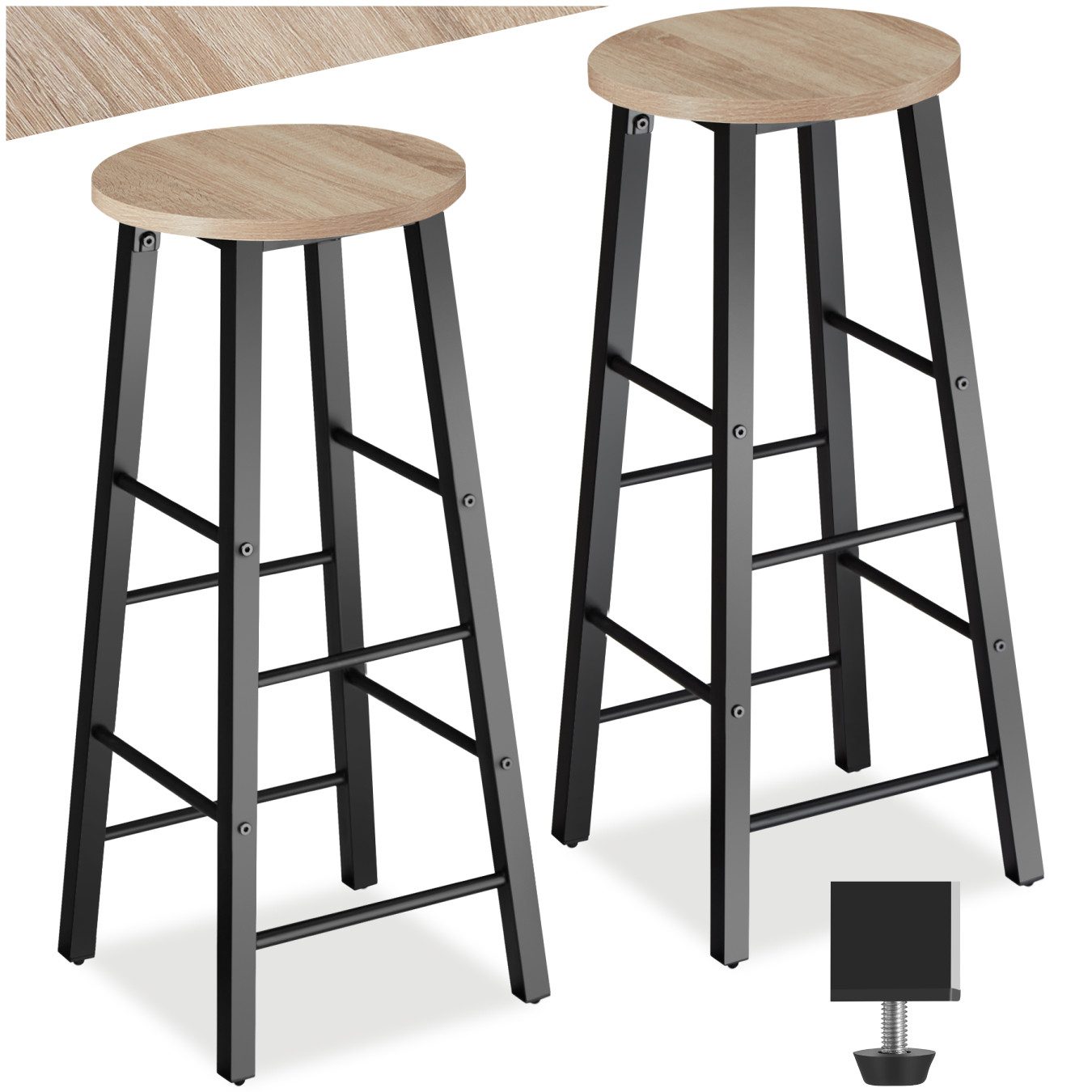 tectake Barhocker 2er Set Barhocker, Industrial günstig online kaufen