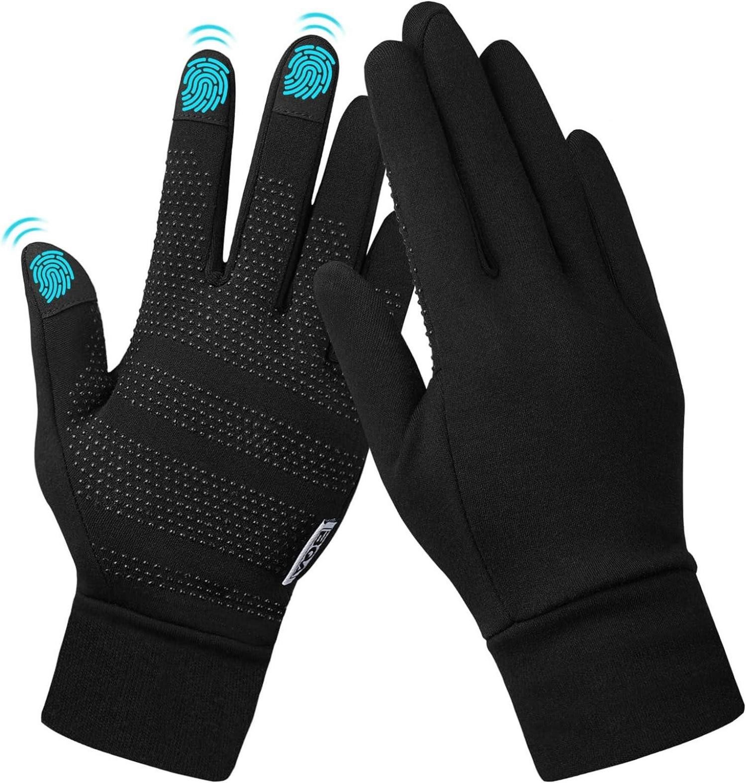 LuxusKollektion Multisporthandschuhe Touchscreen Winterhandschuhe Herren Damen Laufhandschuhe Schwarz L