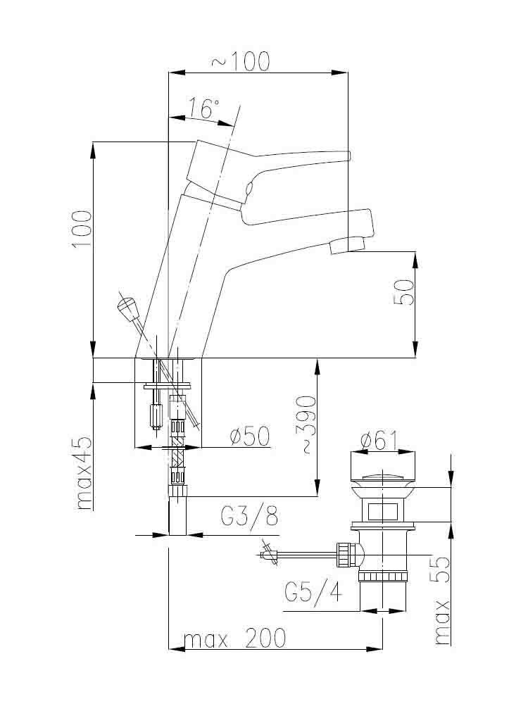 KFA Waschtischarmatur GALEN Waschbeckenarmatur Einhebelmischer Hochdruck, Chrom, Badarmatur