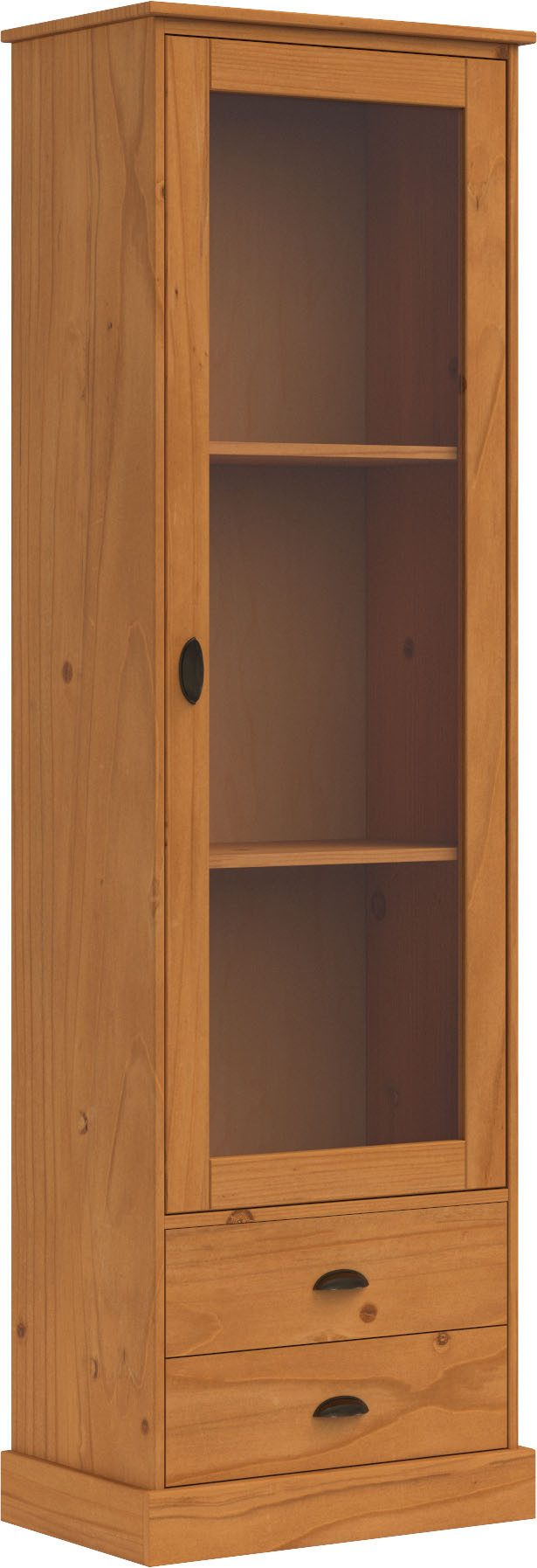 OTTO home Vitrine Schröder mit 1 Schiebetür, 2 Schubkästen, aus massivem Kiefernholz, Breite 55cm
