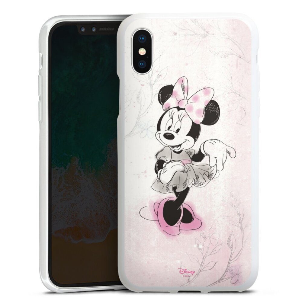 DeinDesign Handyhülle Minnie Mouse Disney Vintage Minnie Watercolor, Apple iPhone X Silikon Hülle Bumper Case Handy Schutzhülle