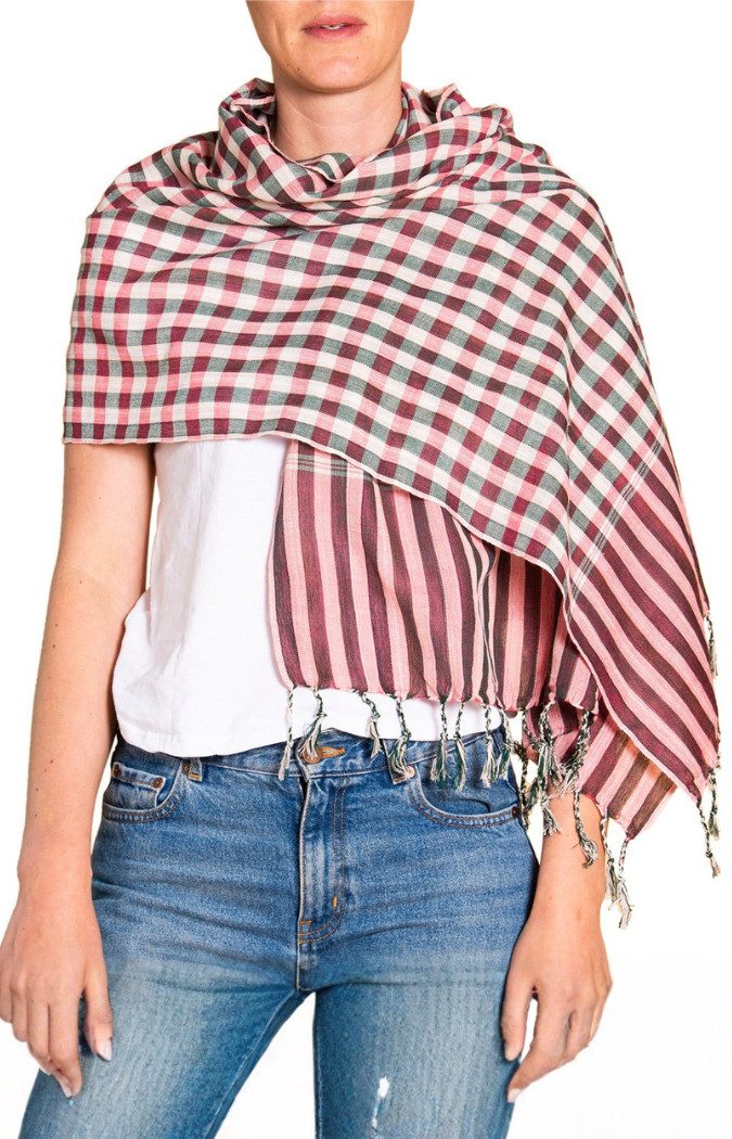 PANASIAM Karotuch Krama Schal aus gewebter Baumwolle in verschiedenen Designs, traditioneller kambodschanisches Tuch bis 95 Grad waschbar