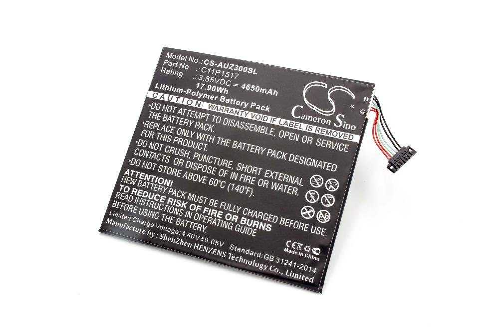 vhbw Ersatz für Asus C11P1517, 0B200-01580200 für Tablet-Akku Li-Polymer 4650 mAh (3,85 V)