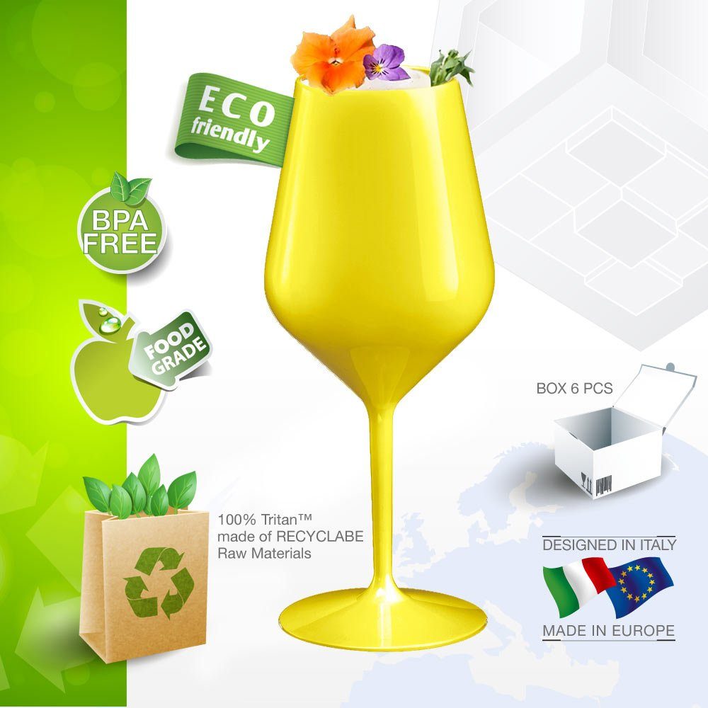 Doimoflair Weinglas DoimoFlair Weingläser aus Kunststoff bruchsicher Plastik, 6-tlg.