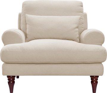 exxpo - sofa fashion Sessel Exxpo KIOTO, mit stilvollen Holzfüßen, inklusive Zierkissen