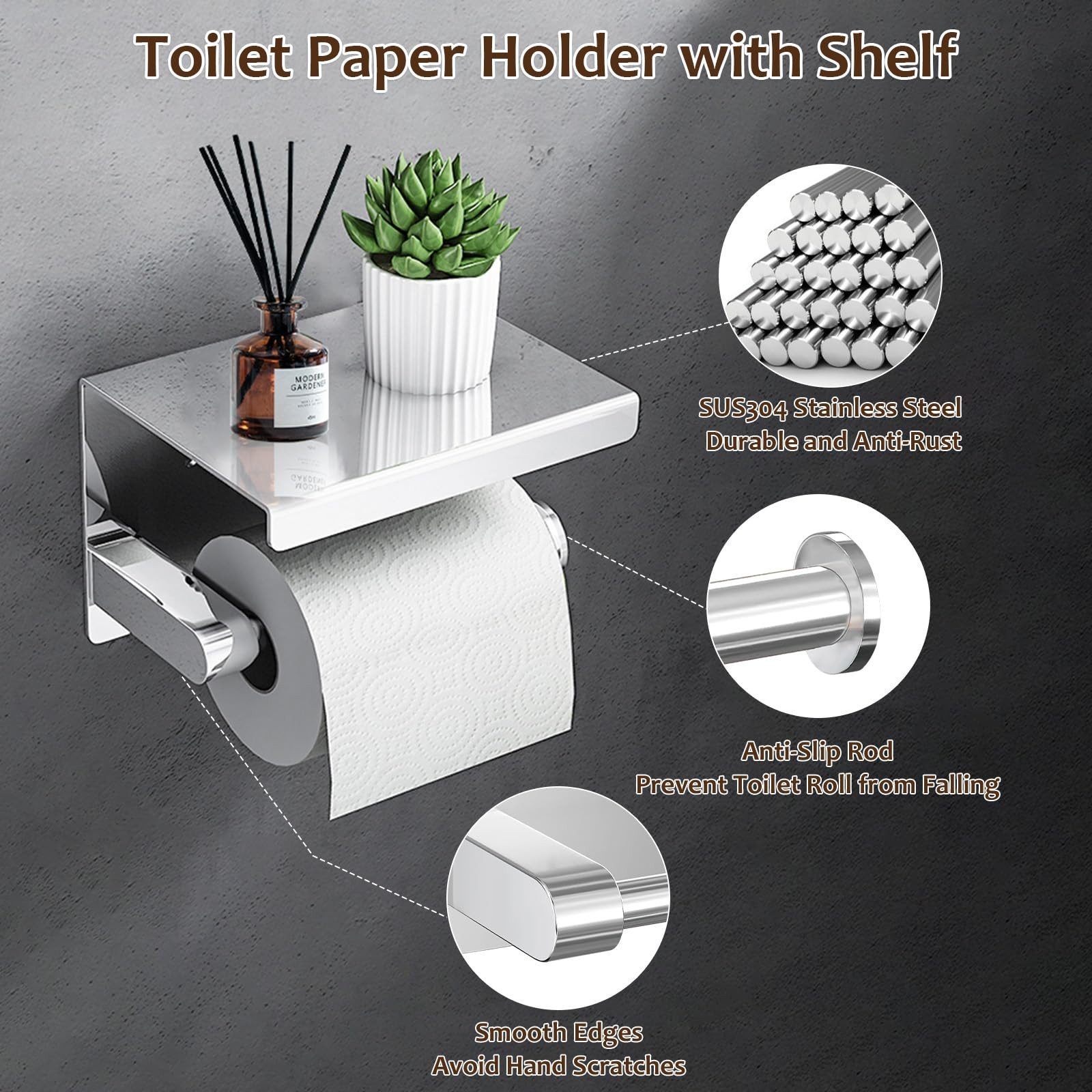 SURFOU Toilettenpapierhalter Ohne Bohren mit Ablage, günstig online kaufen