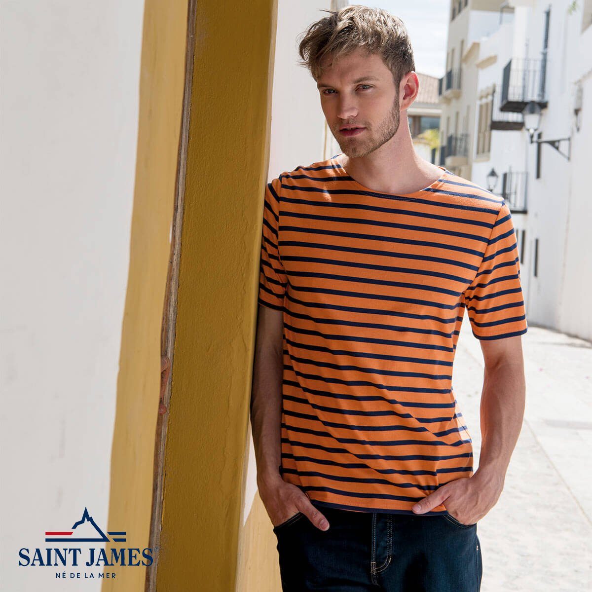 Saint James T-Shirt 9863 Unisex Shirt Levant Modern mit Streifen aus Baumwolle
