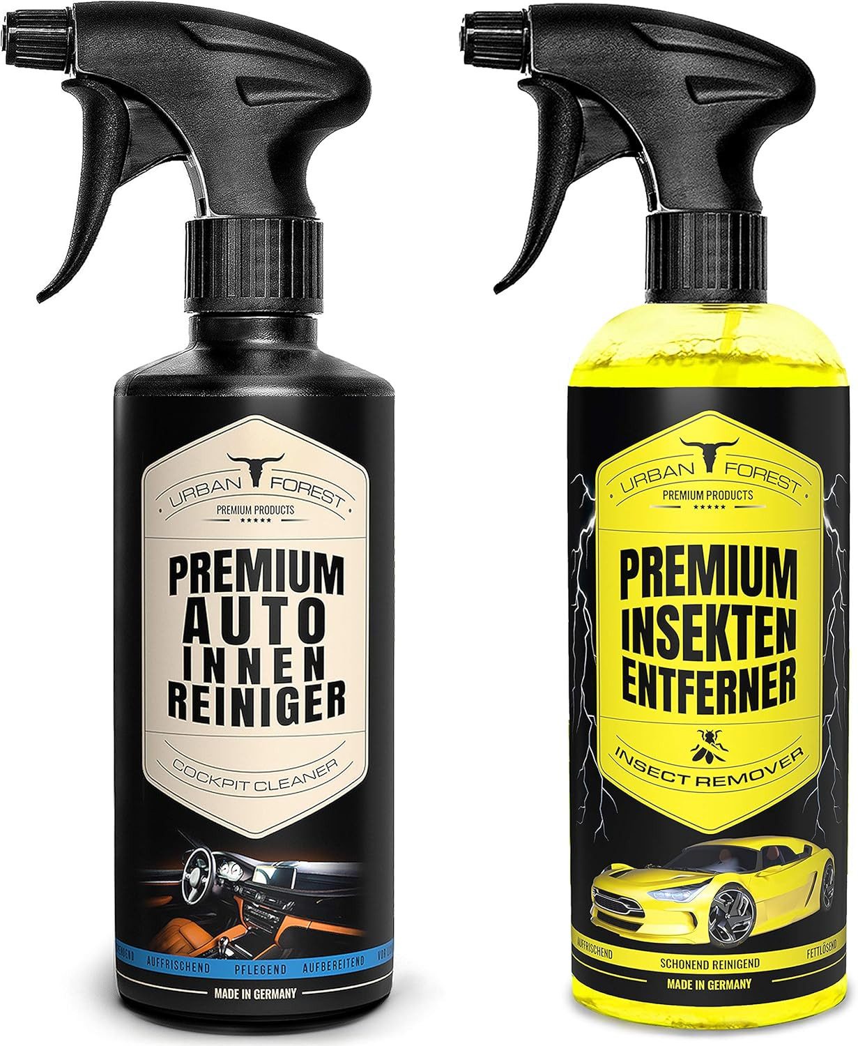 SPARSET Premium Auto Innenreiniger + Auto Insektenentferner 2 x 500ml Auto-Reinigungsmittel