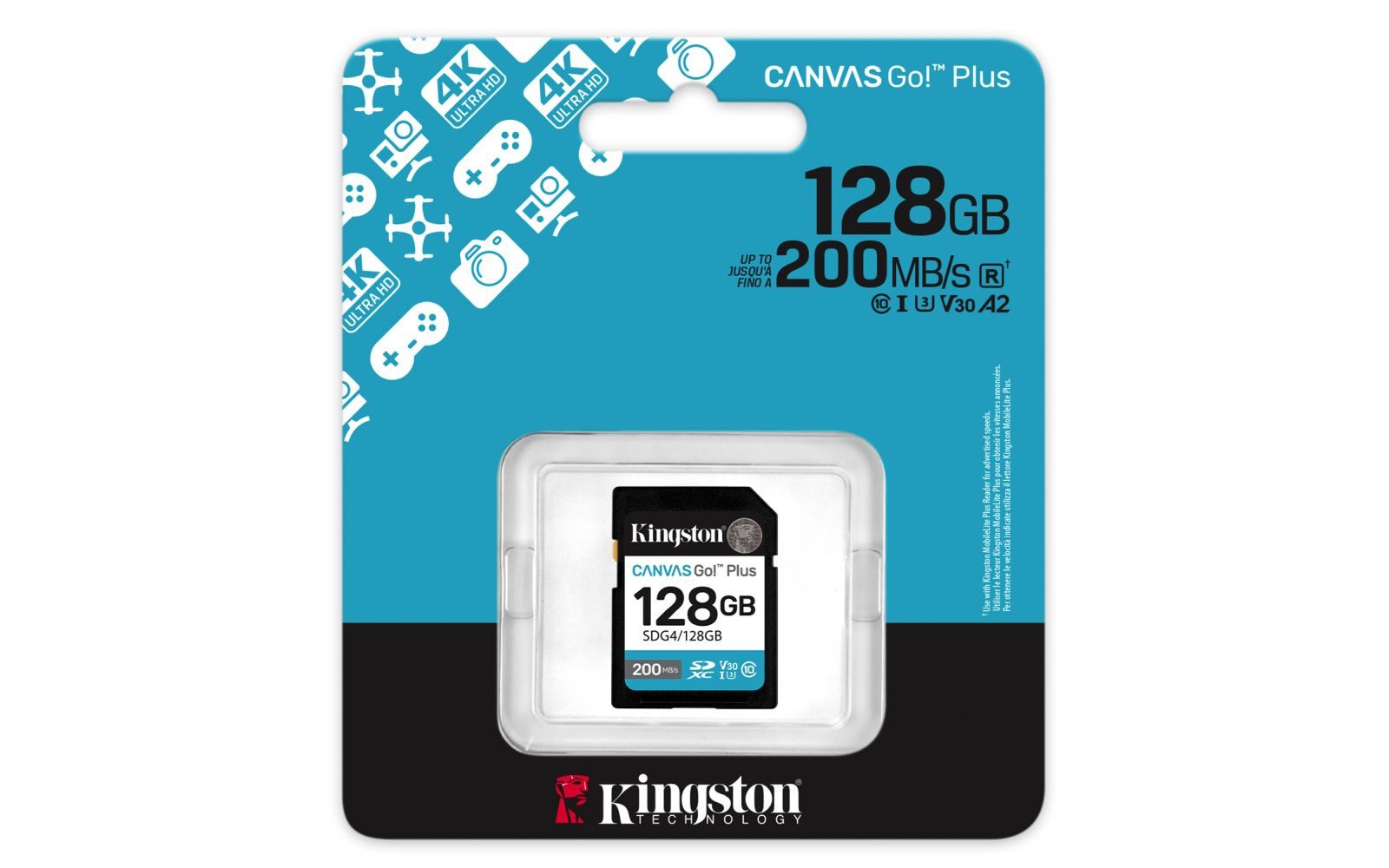 Kingston Technology Canvas Go! Plus 128GB SDXC Canvas Go Plus Gen4 200MB/s C... Speicherkarte
