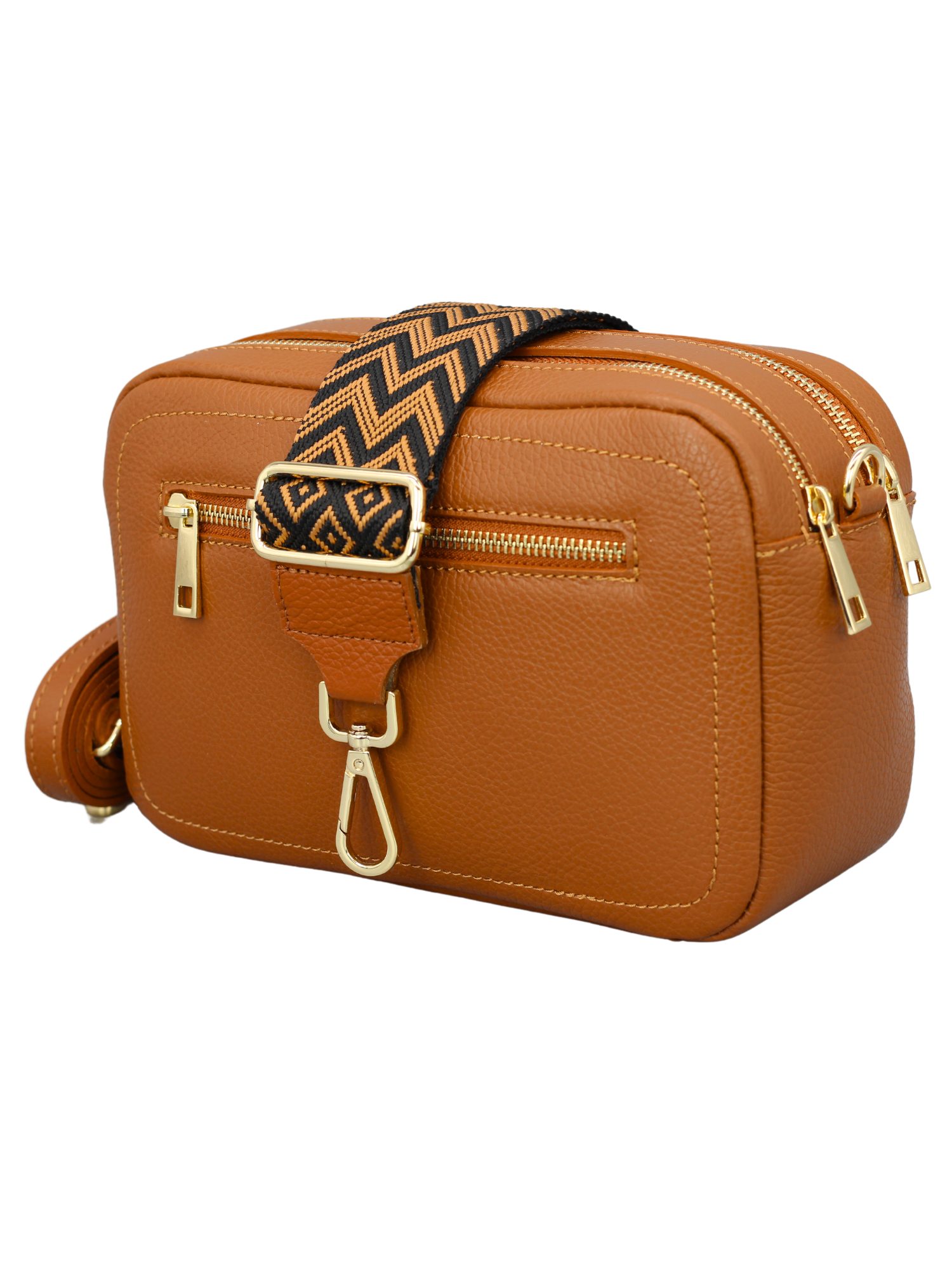 Schultertasche GALA aus echtem Leder, Umhängetasche für Damen mit 2 Riemen
