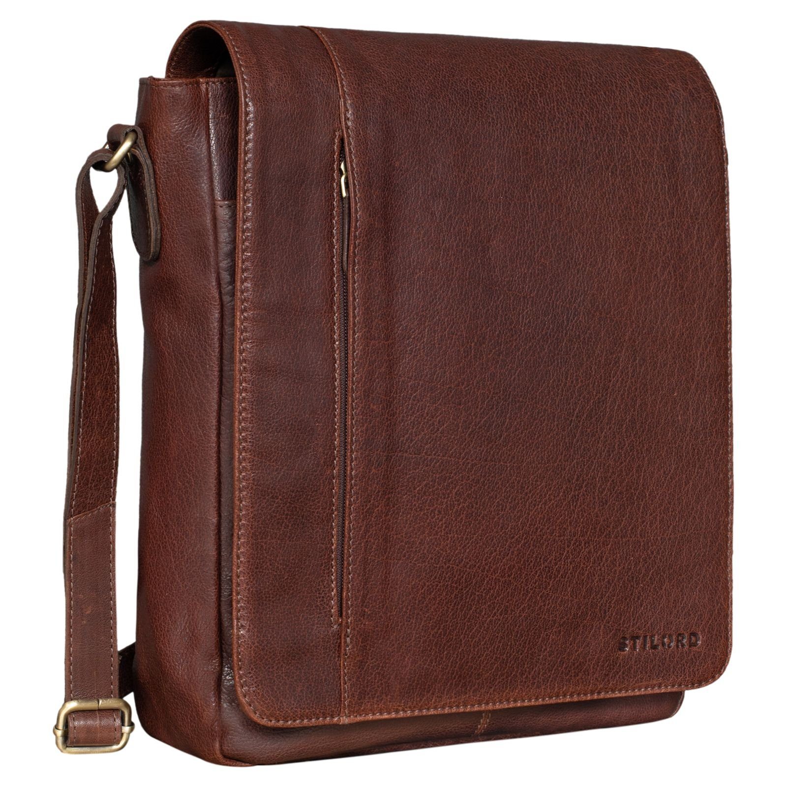 STILORD Schultertasche "Paul" Umhängetasche Herren Leder Hochformat