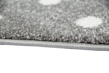 Kinderteppich Kinderteppich Hüpfspiel Teppich Hüpfkästchen in Grau Rosa Creme, Teppich-Traum, rechteckig, Höhe: 13 mm