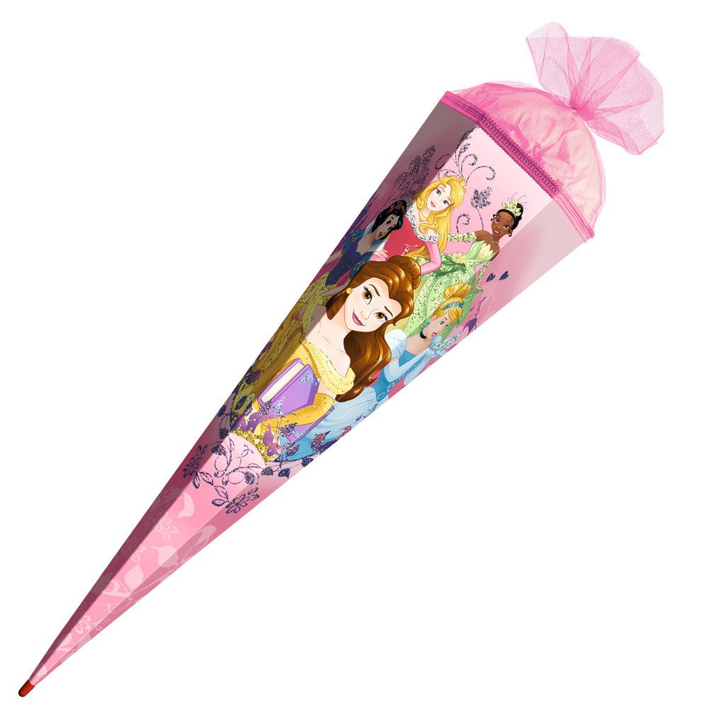 Schultüte Roth Schultüte Disney Princess Glitter eckig Schutzspitze Tüllverschlu