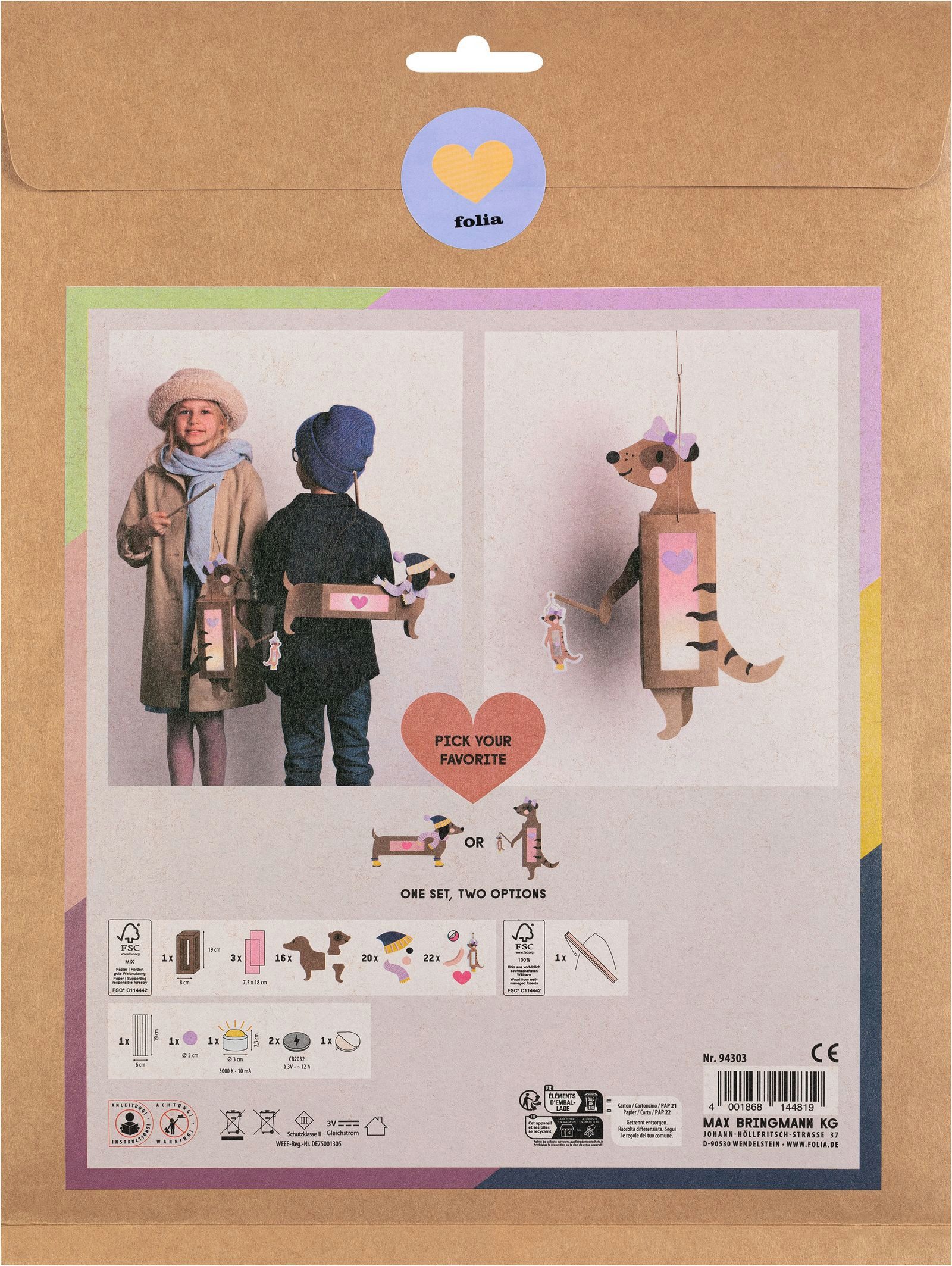 Folia Max Bringmann KG Papierlaterne DIY Laterne - Bastelset mit LED-Licht, günstig online kaufen