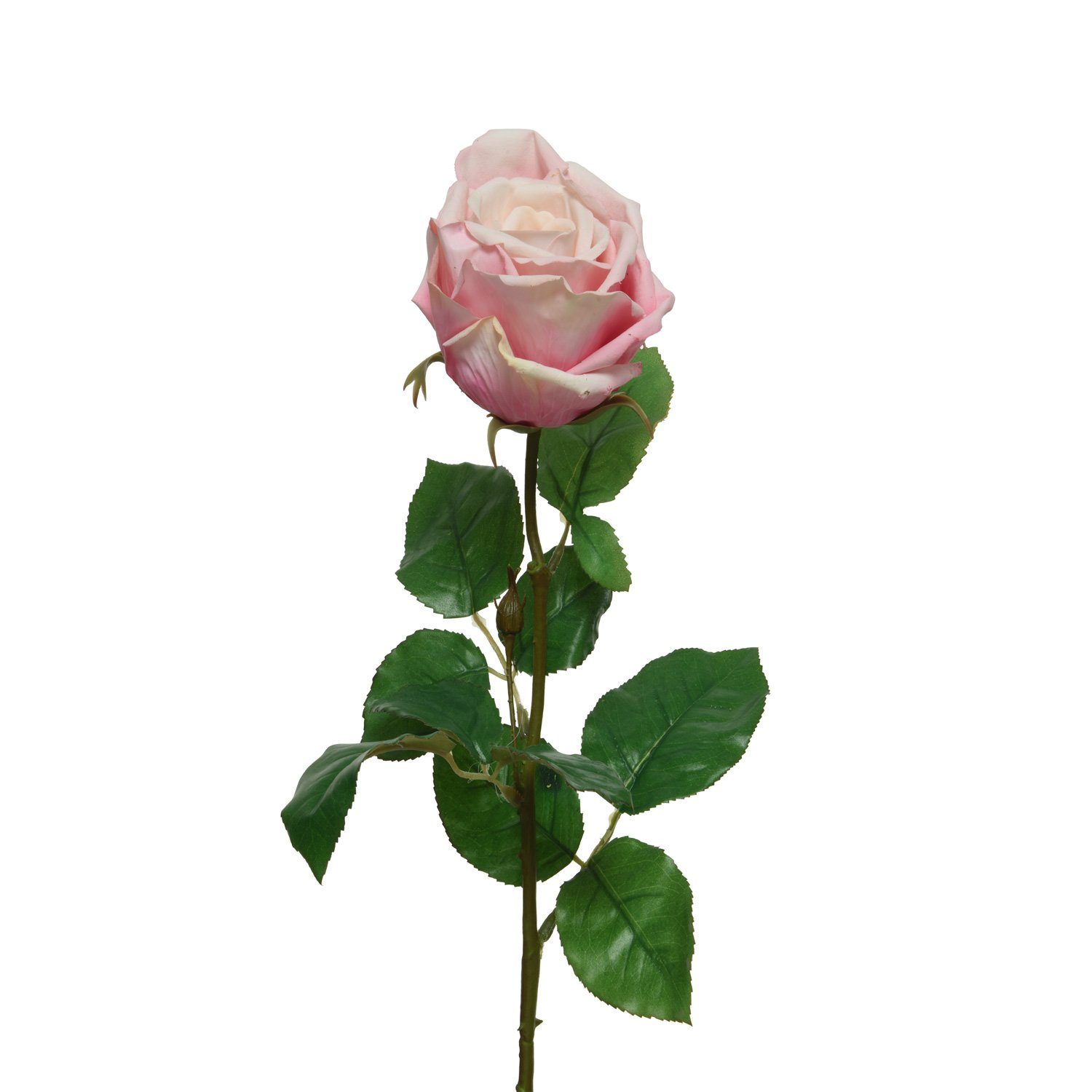 Kunstblume Rose am Stiel Kunstblume Rosenblüte künstlich Real Touch H: 68cm rosa, MARELIDA, Höhe 68 cm